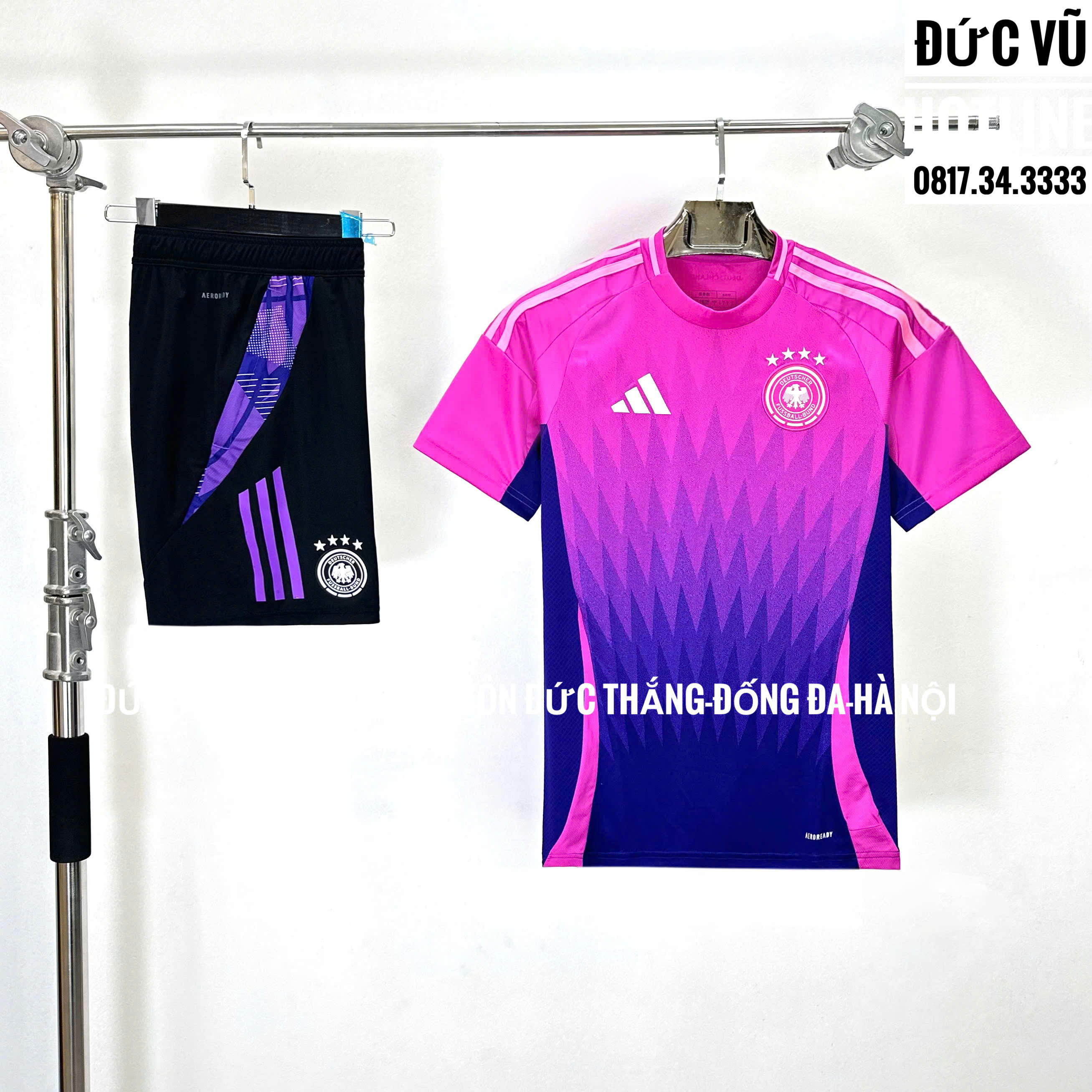 Bộ quần áo bóng đá đội tuyển Đức sân khách phiên bản màu tím hồng (Germany Away Kit)