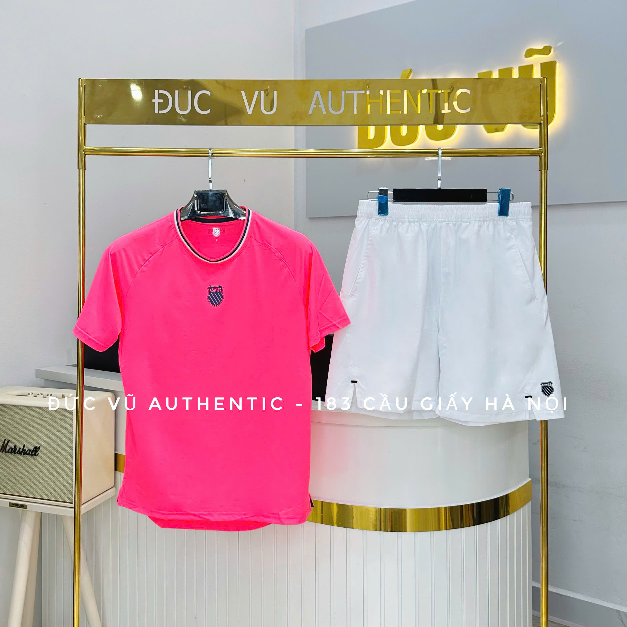 Set thể thao K-Swiss Hypercourt – Hồng Neon/Trắng