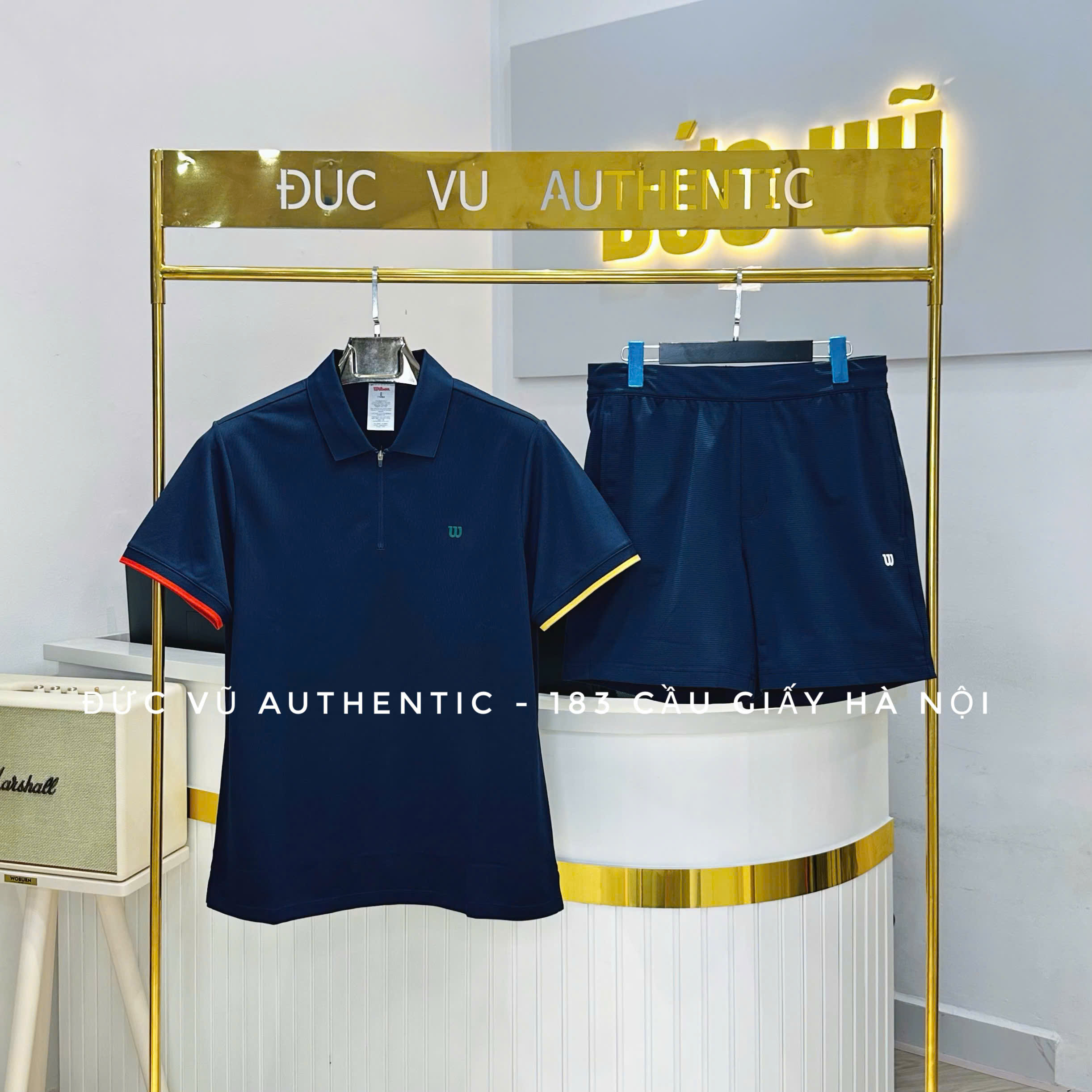 Set thể thao Wilson navy viền tay phối màu