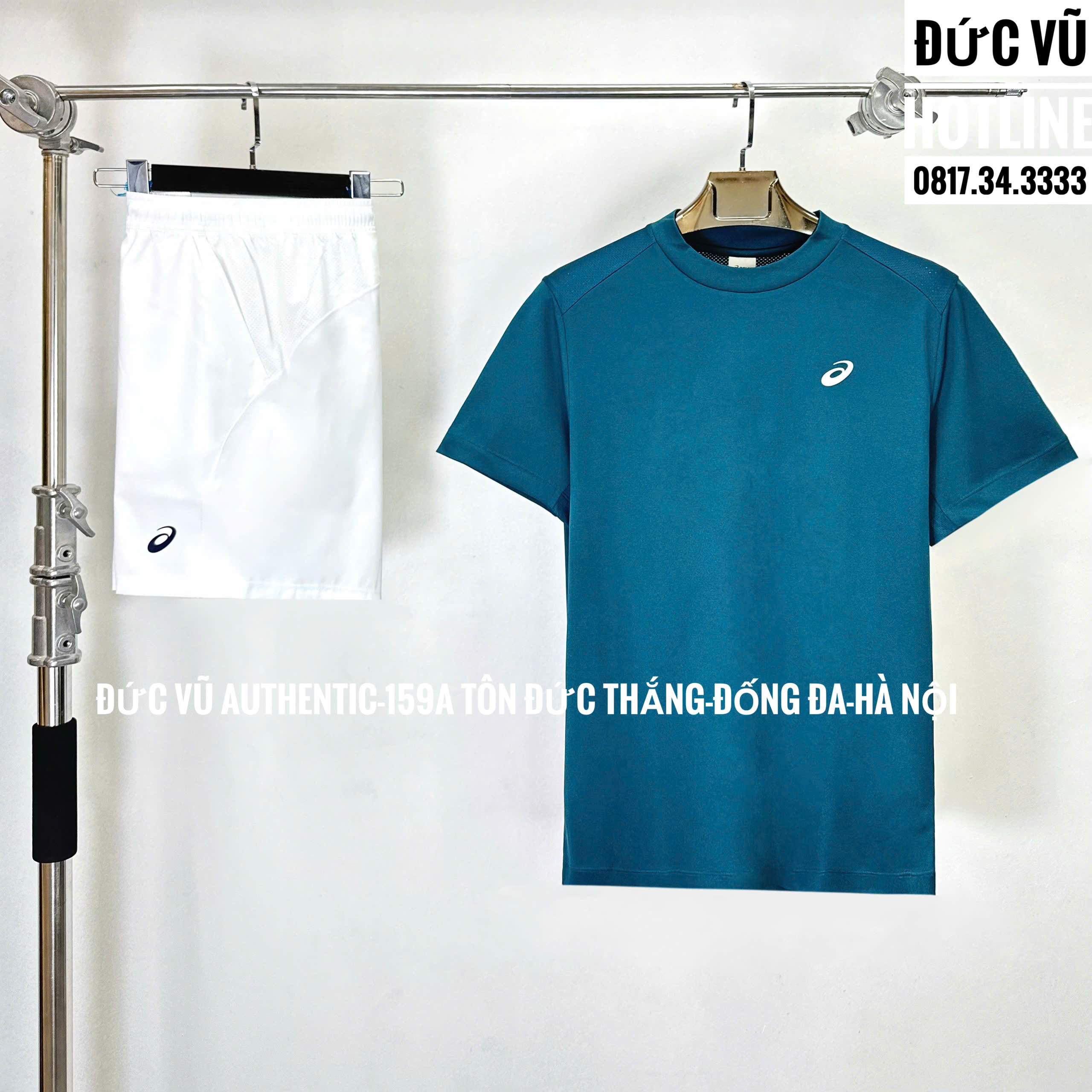 Set đồ thể thao nam ASICS xanh rêu - trắng