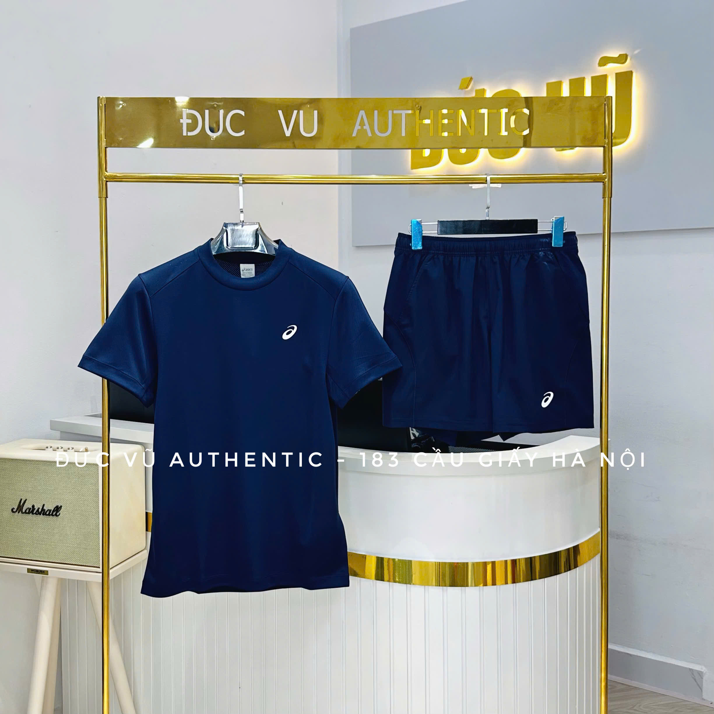 Set đồ thể thao nam ASICS xanh navy