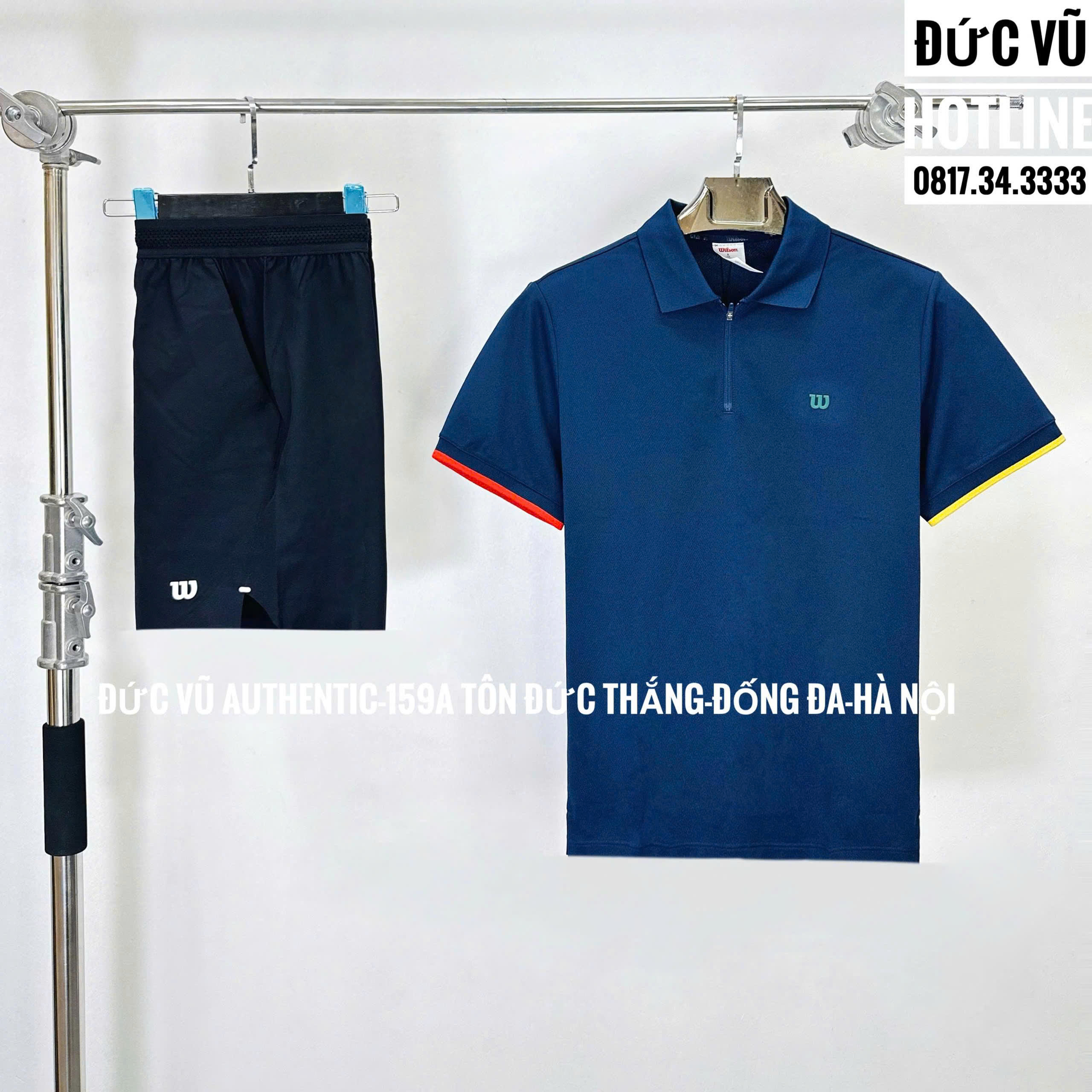 Set thể thao Wilson navy viền tay phối màu