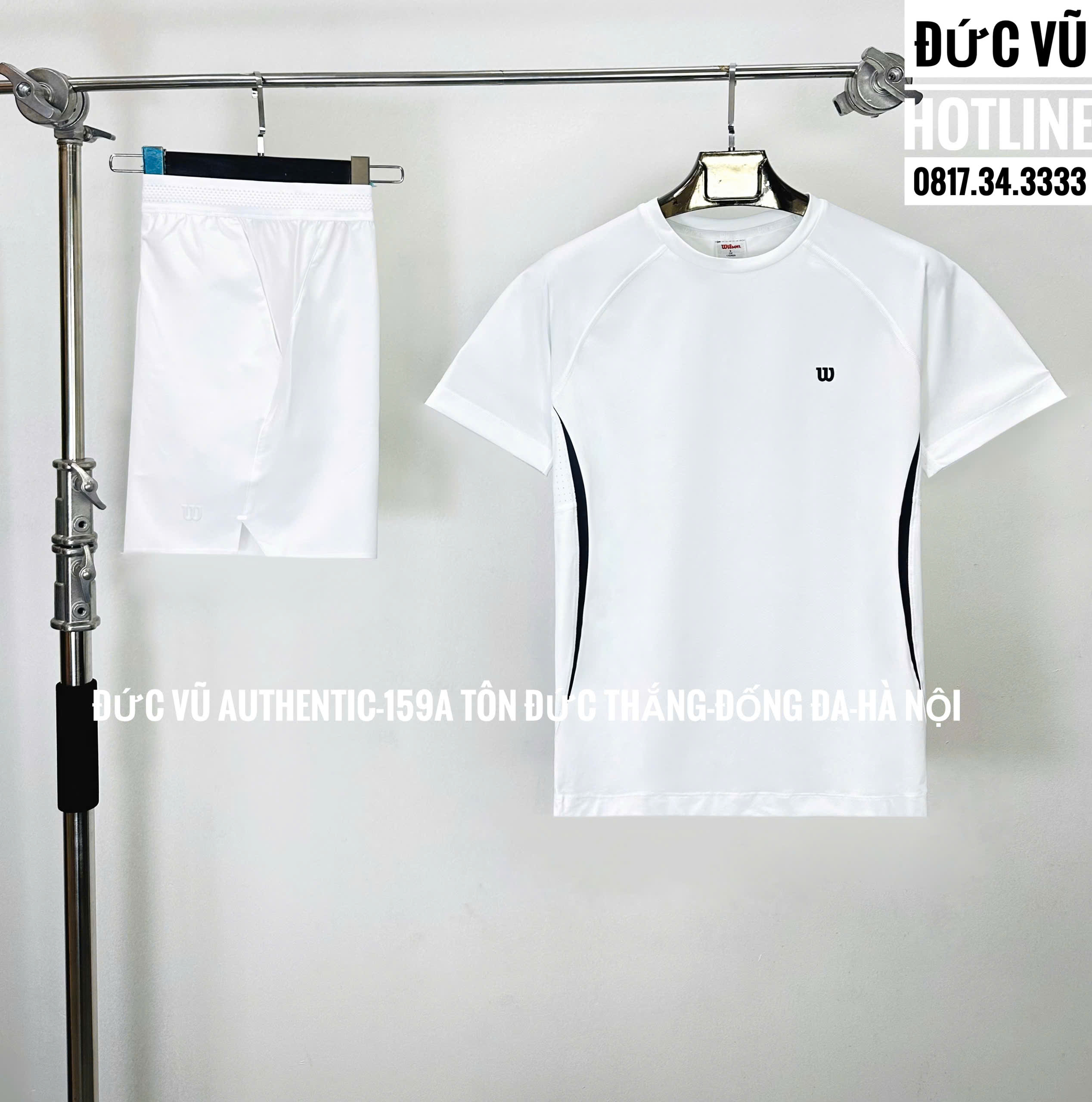Set thể thao Wilson basic trắng đen dáng ôm