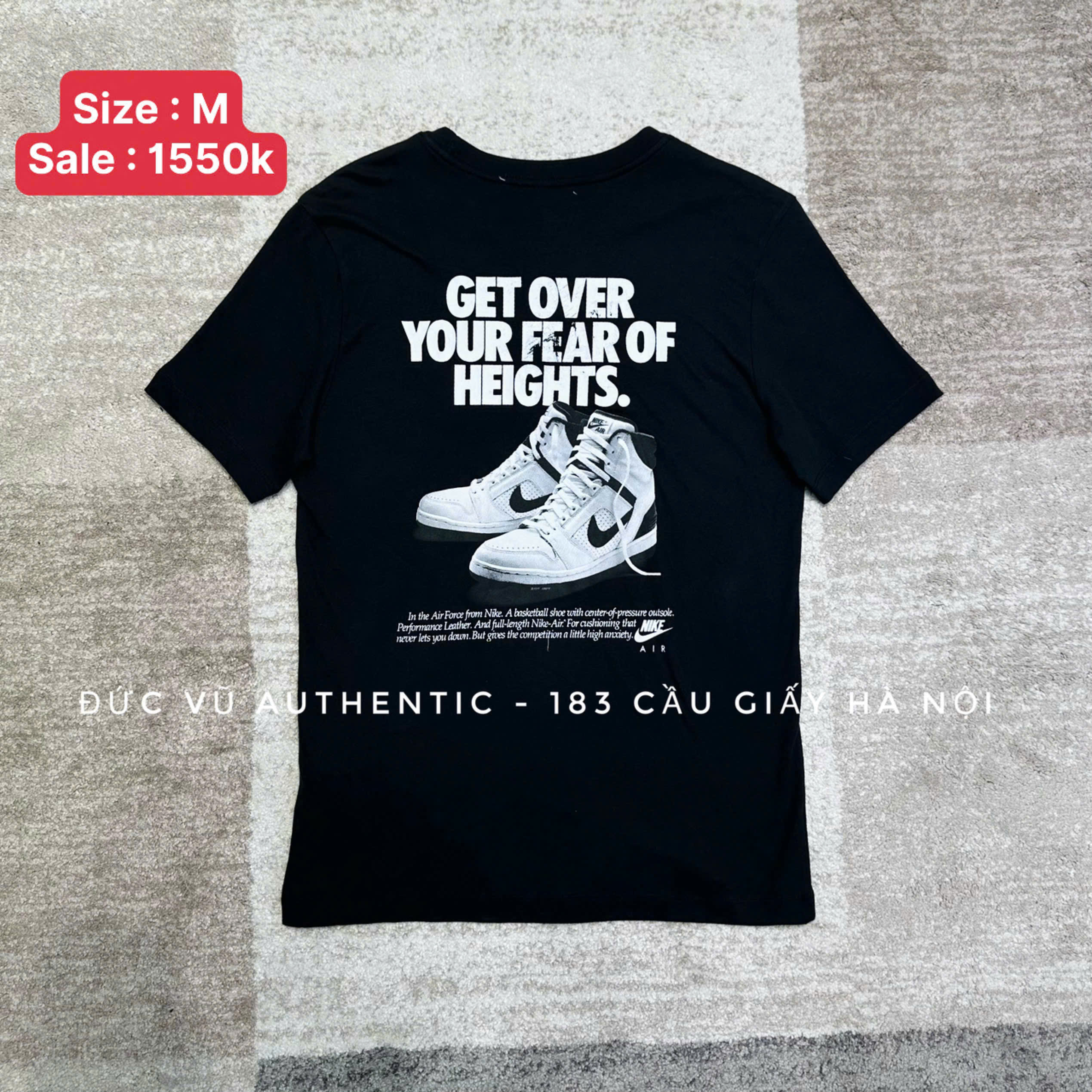 Áo thun Nike Air Force 1 Graphic Tee – Đen chữ trắng