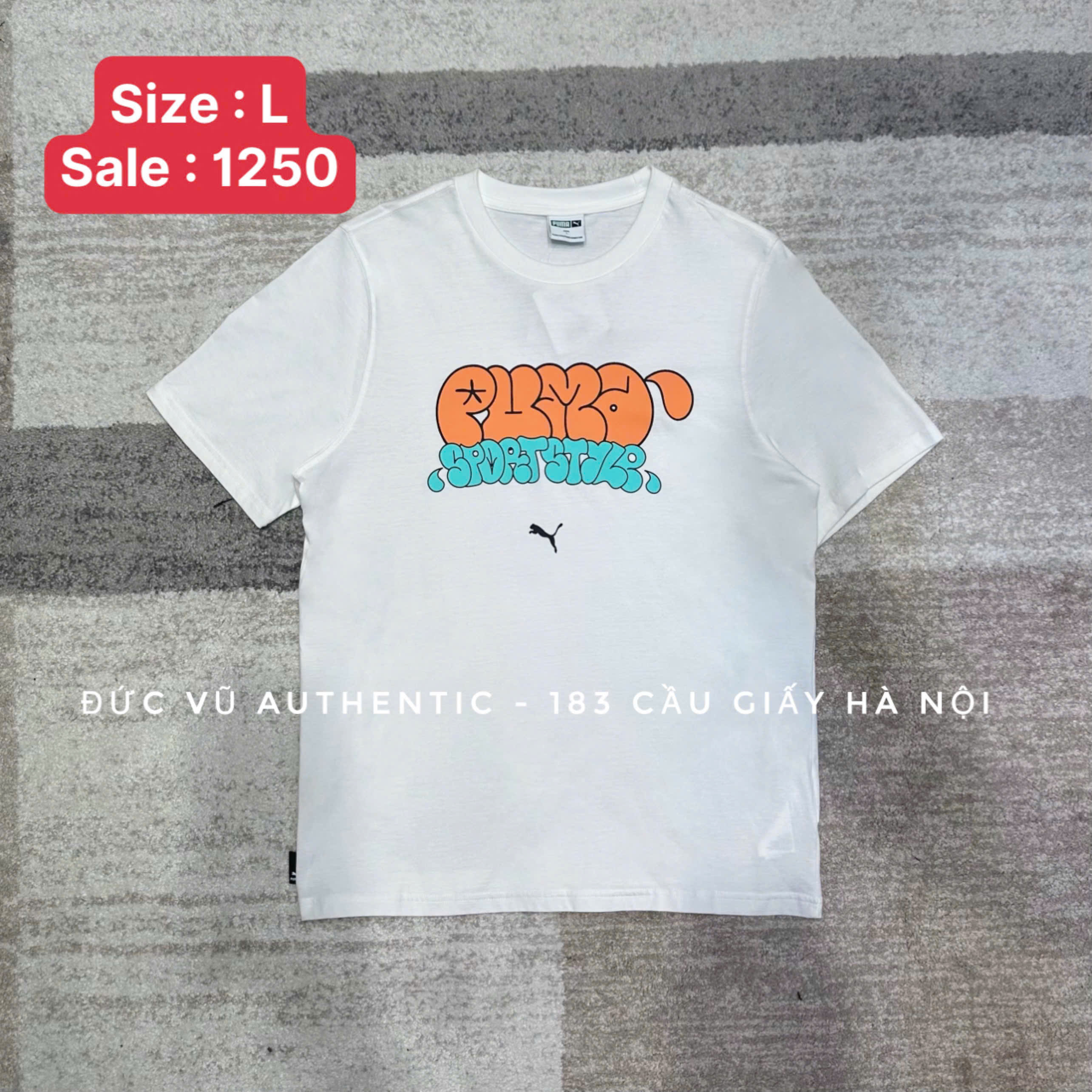 Áo Puma Sportstyle Graffiti Tee White