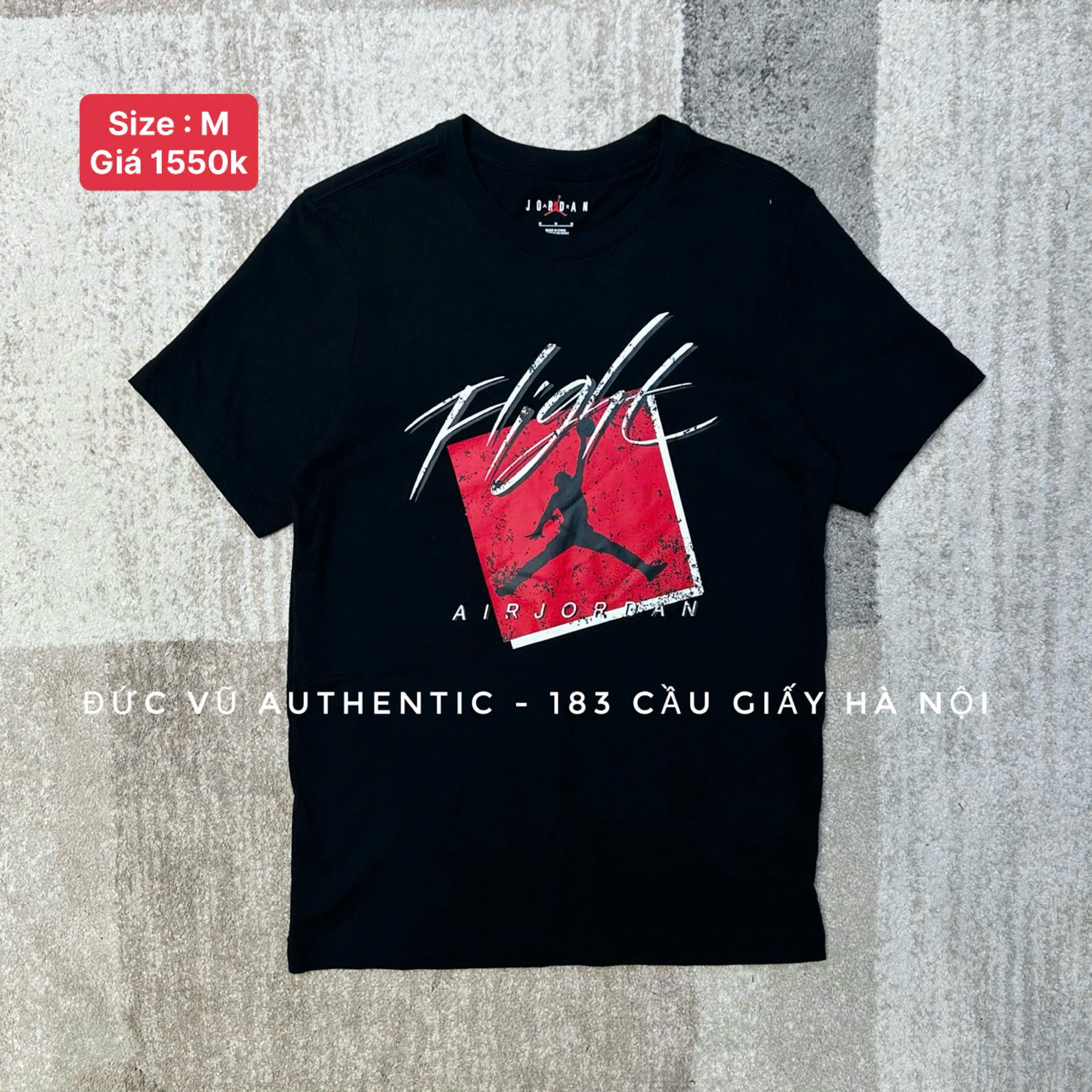 Áo thun Jordan Flight Box Graphic – Đen đỏ