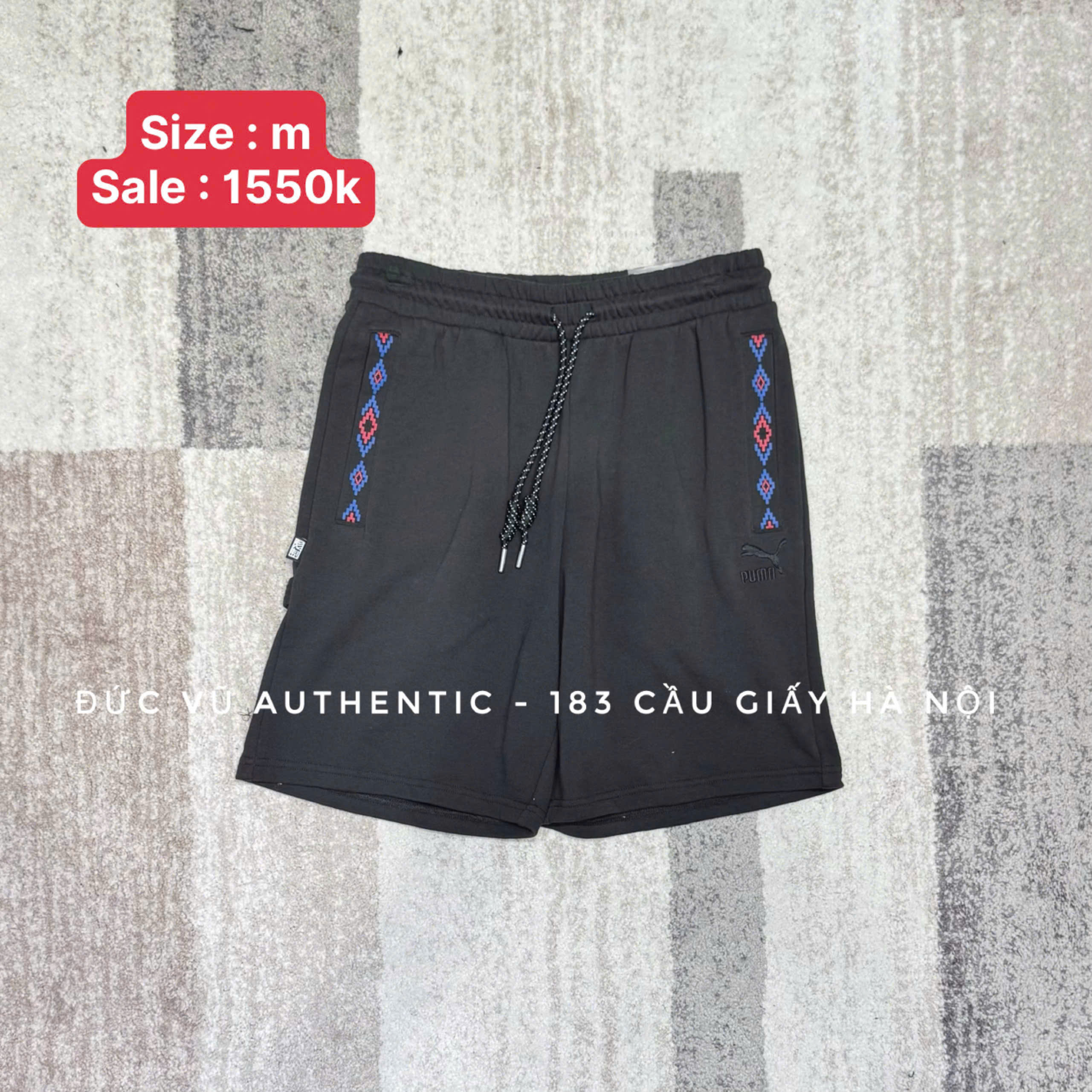 Quần Puma Black Ethnic Trim – Thêu họa tiết