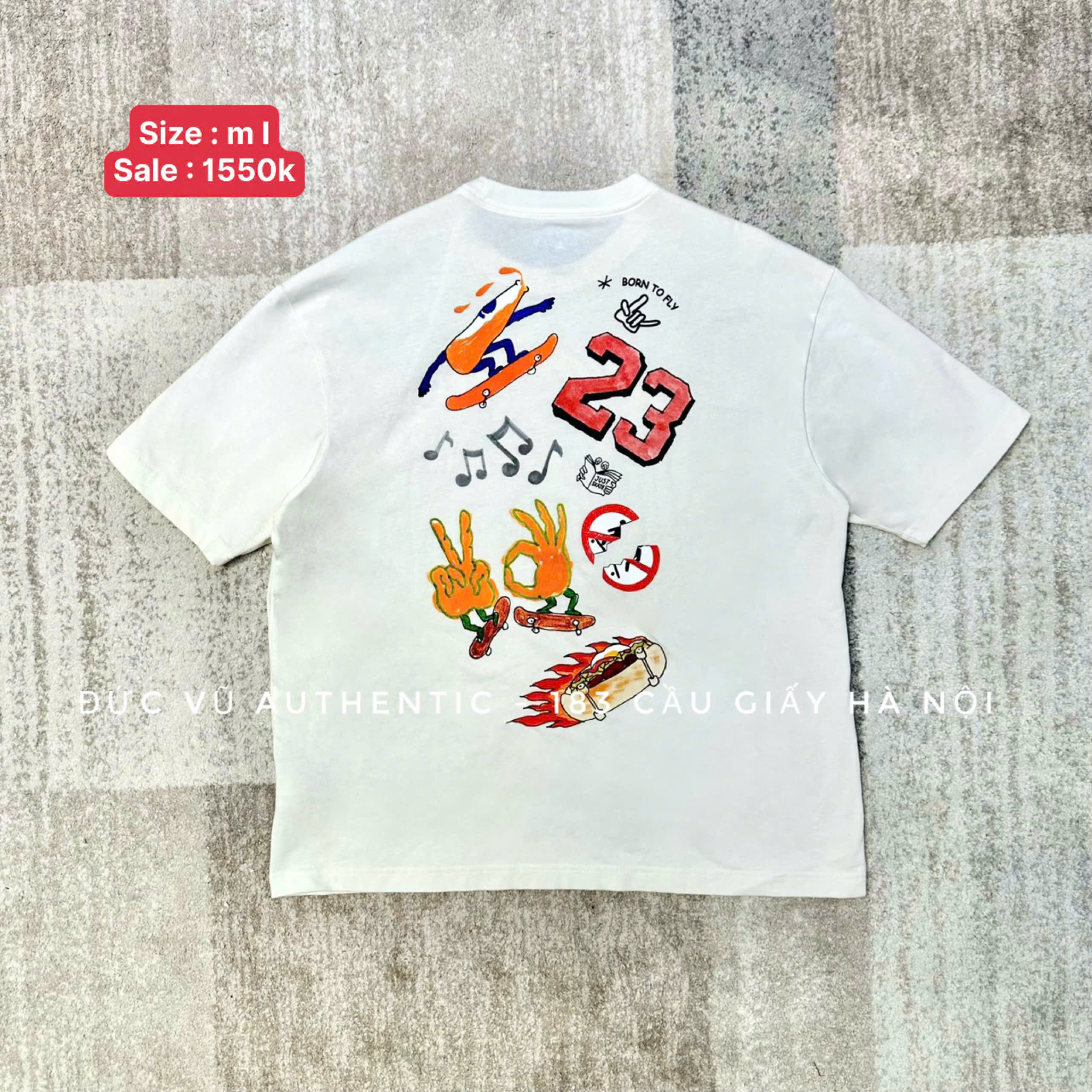 Áo thun Jordan Doodle Graphic Tee – Trắng hình vẽ nghệ thuật