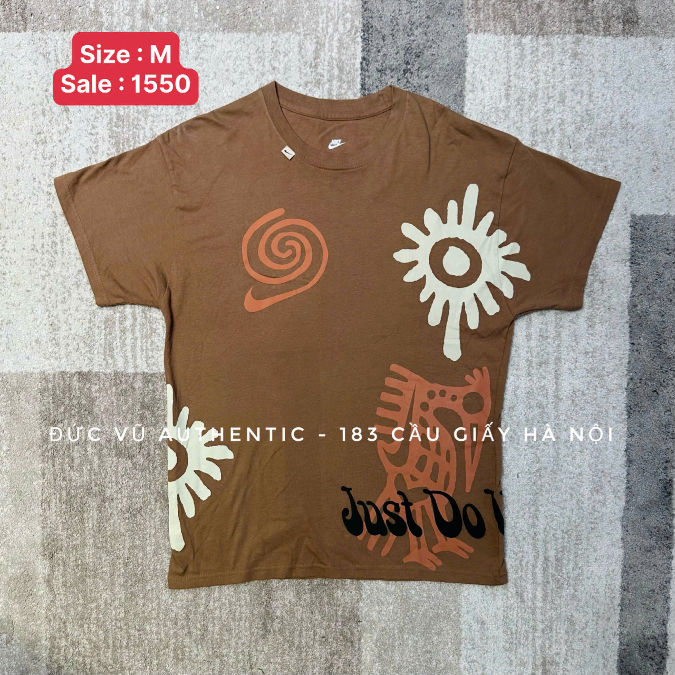 Áo thun Nike N7 "Just Do It" Graphic Tee – Nâu họa tiết tribal