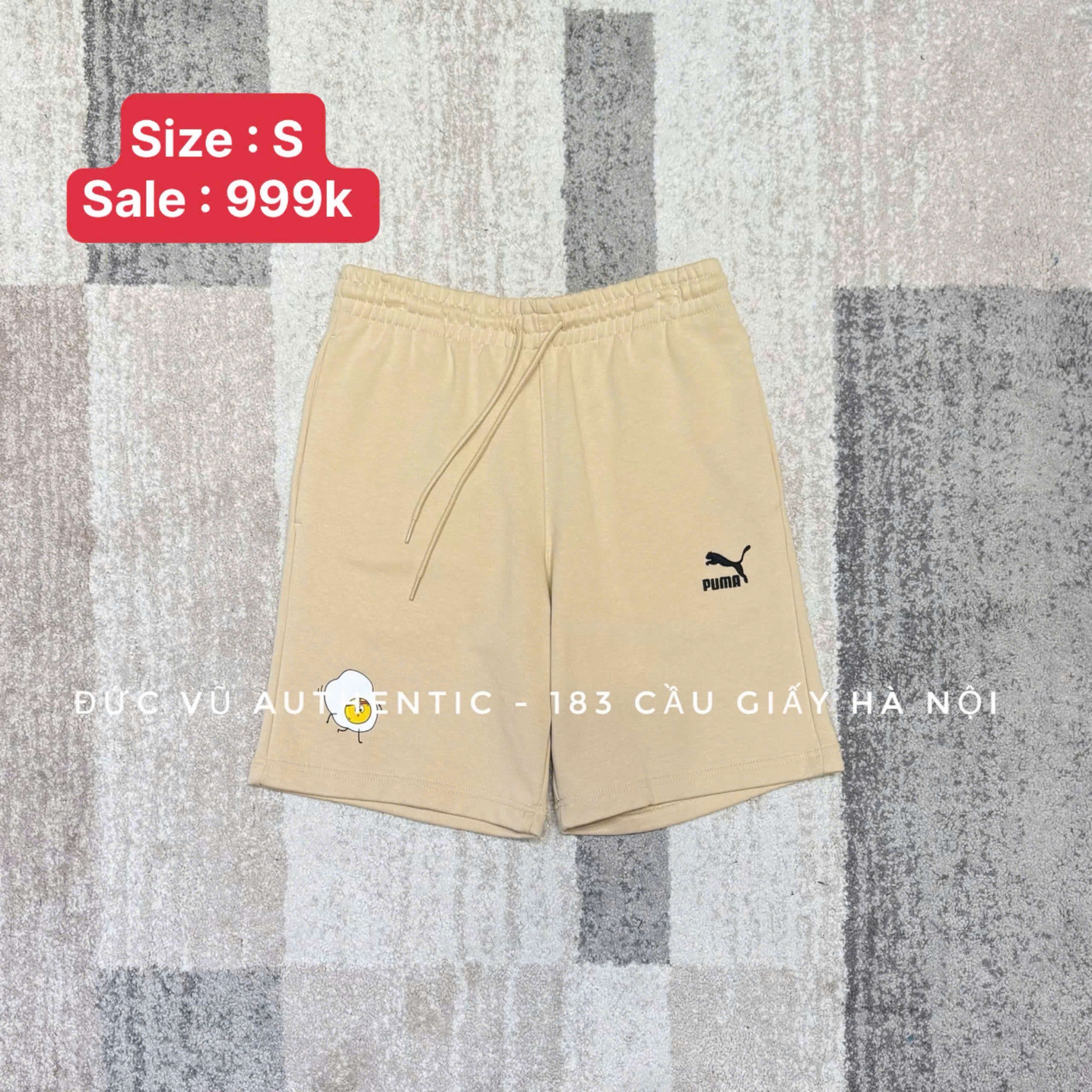 Quần Puma vàng kem phối họa tiết trứng gà