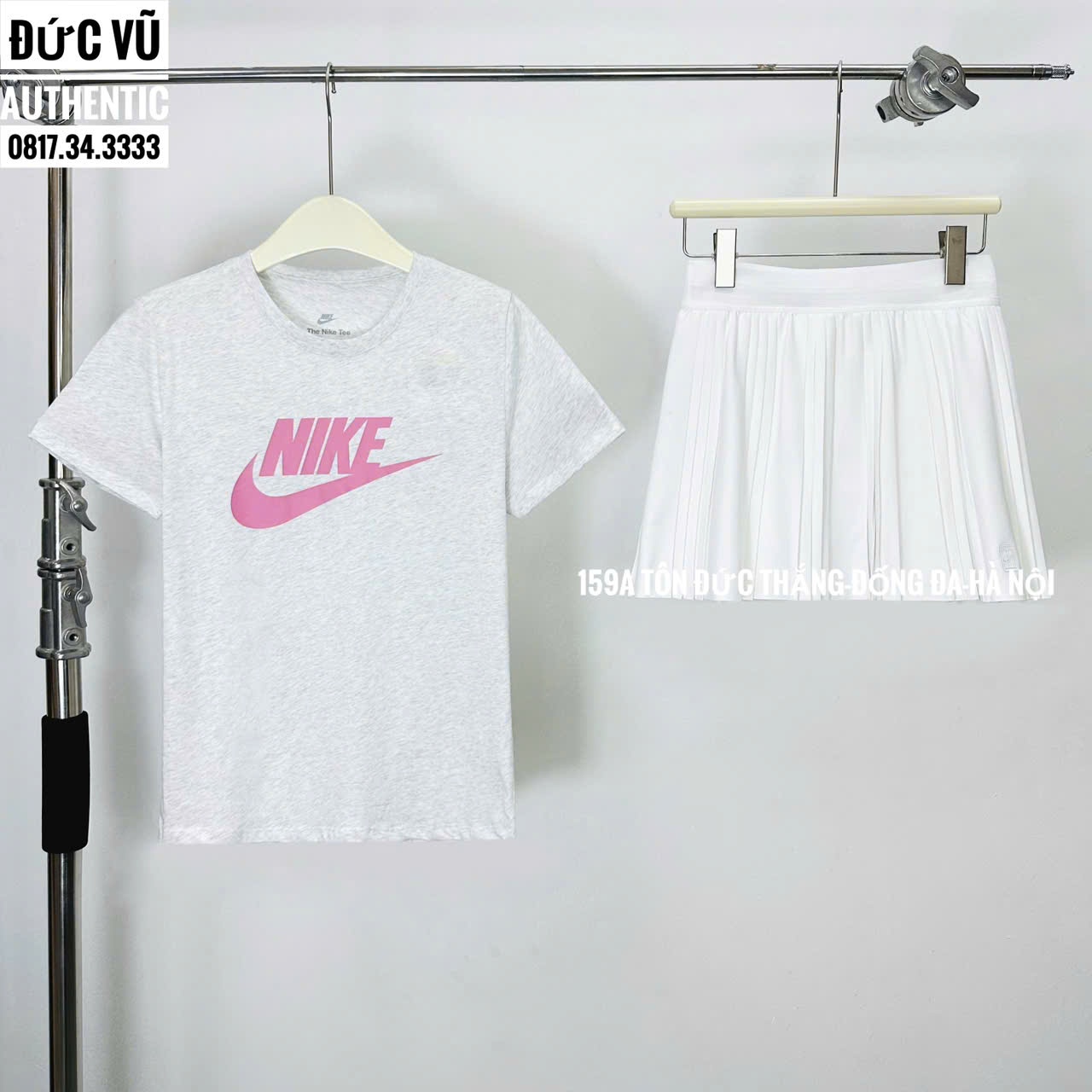 Set thể thao nữ Nike xám trắng