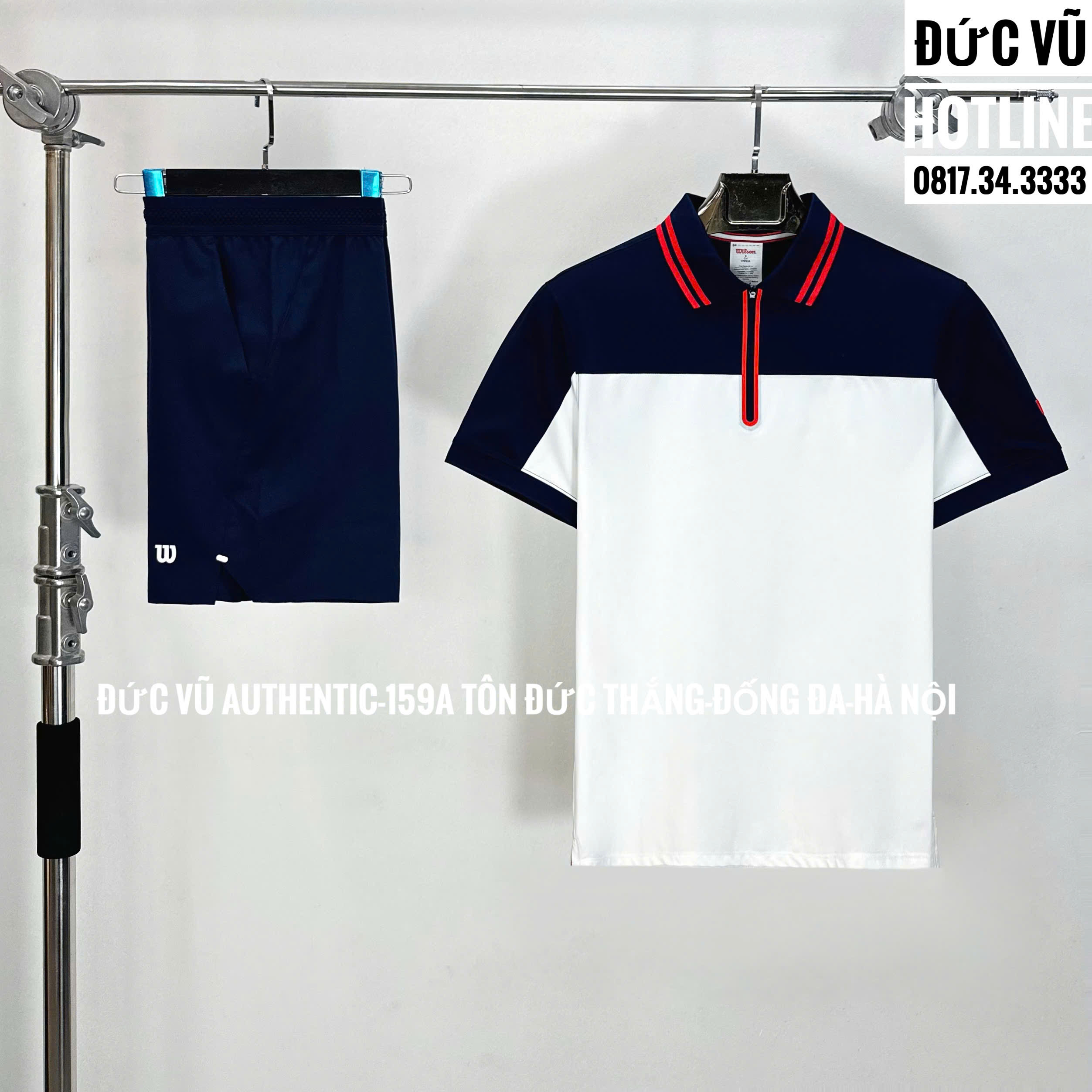Set đồ thể thao nam Wilson Polo Match Navy – Trắng phối Xanh Đậm