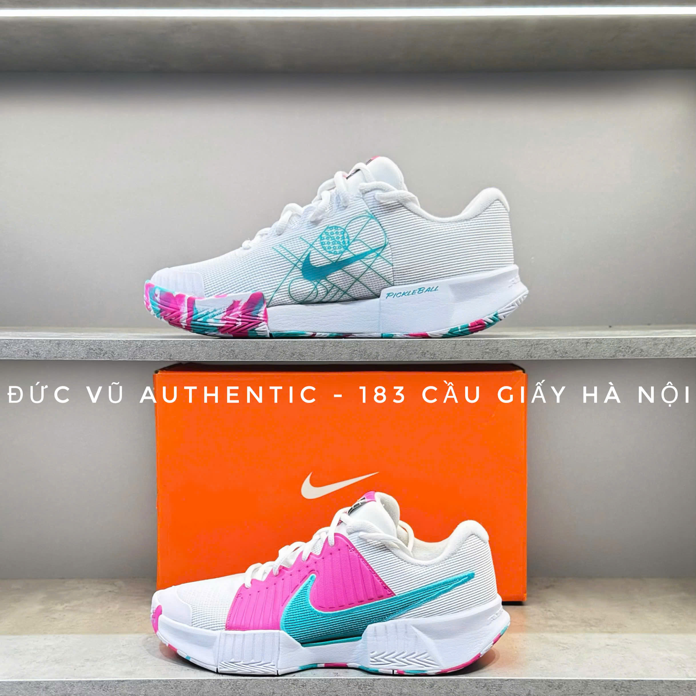 Nike Zoom Challenge Pickleball – White/Teal/Pink