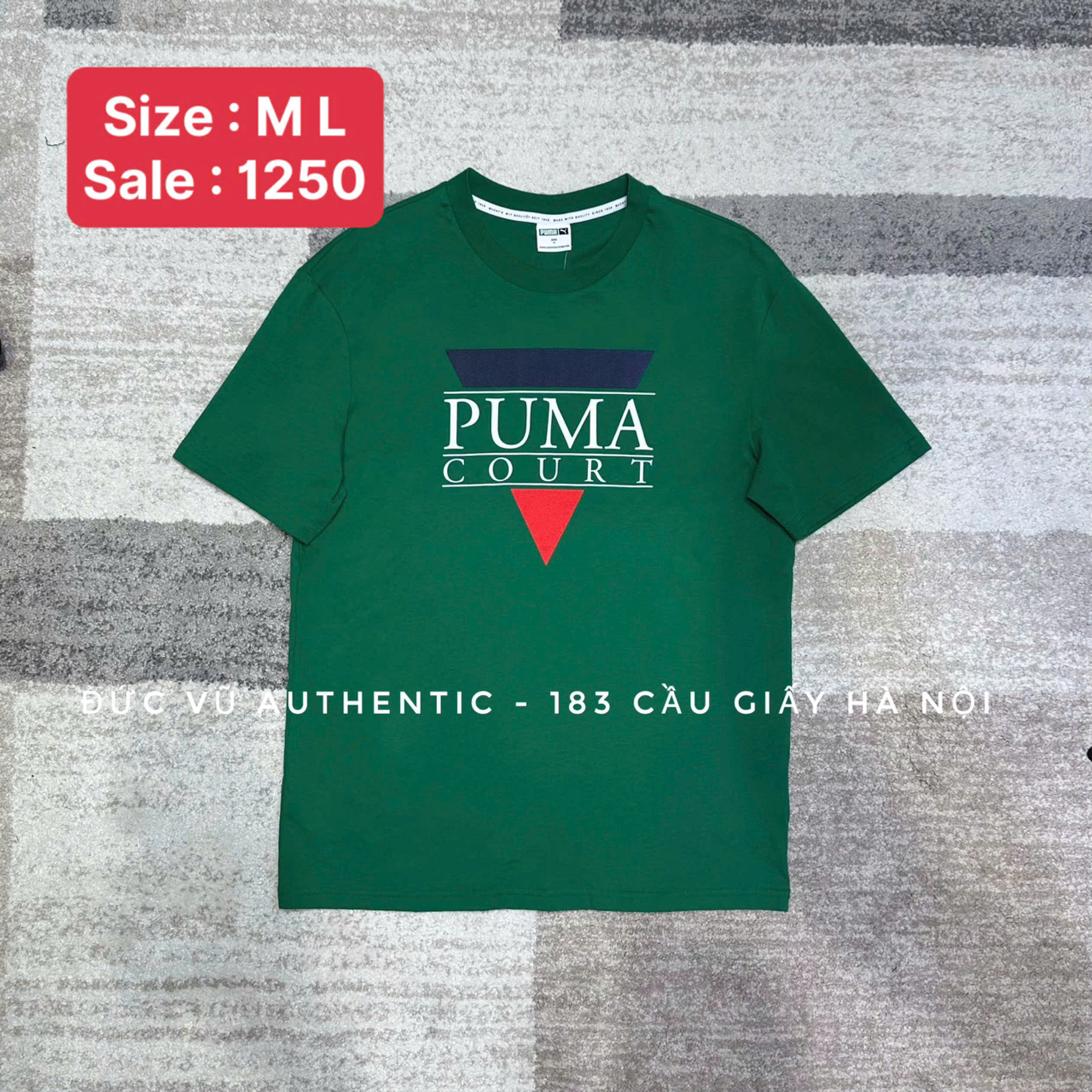 Áo thun Puma Court màu xanh lá