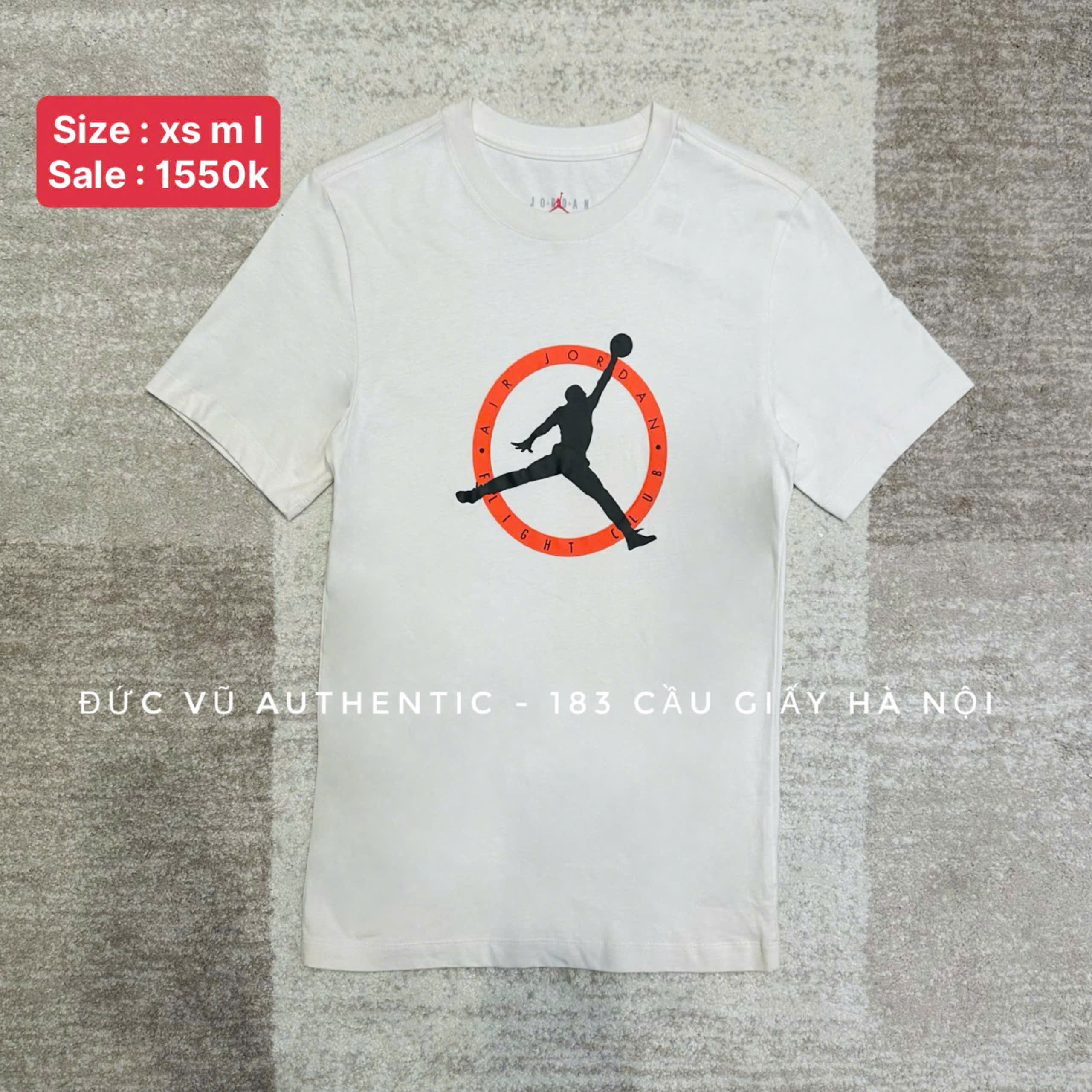 Áo thun Jordan Jumpman Flight Circle – Trắng kem