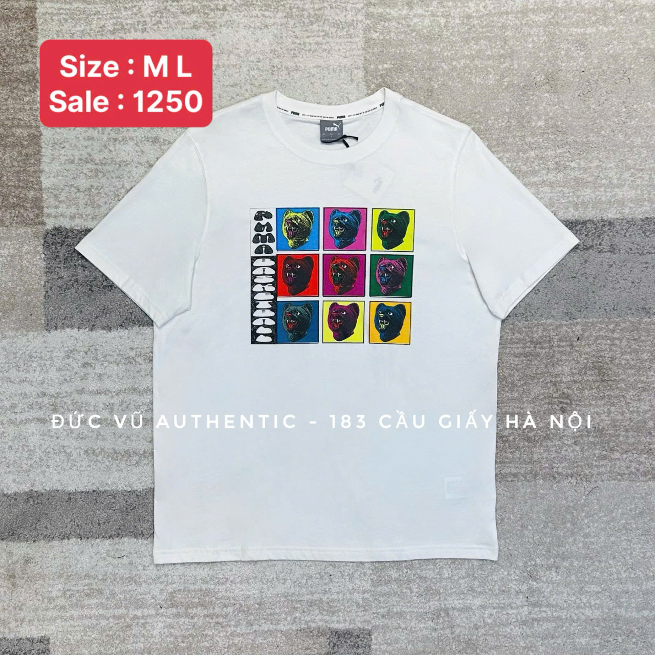 Áo thun Puma Pop-Art White – Bear Collection