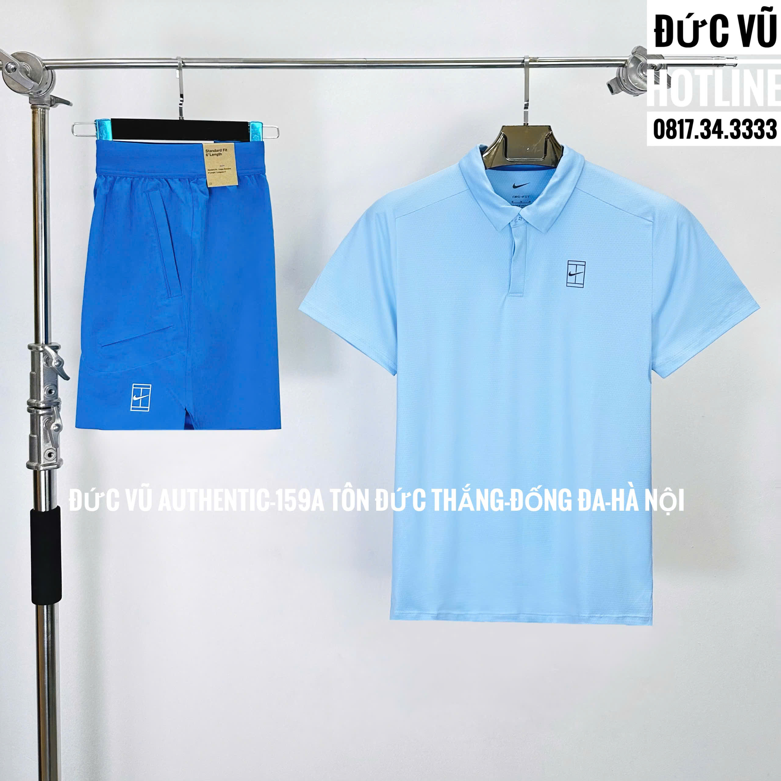 Set Nike Court Dri-FIT Polo – Xanh thiên thanh thanh lịch