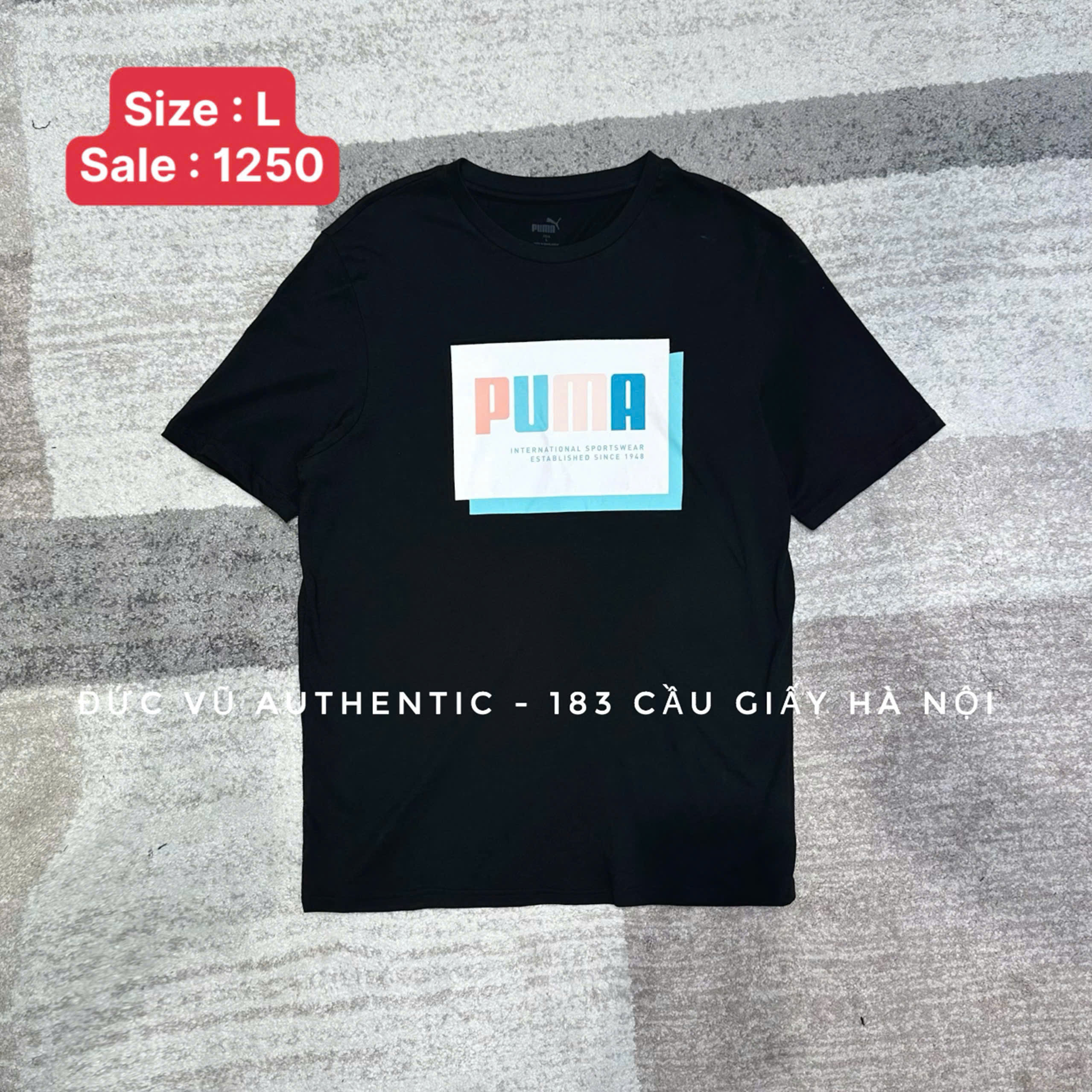 Áo Puma Pastel Box Logo Tee Black