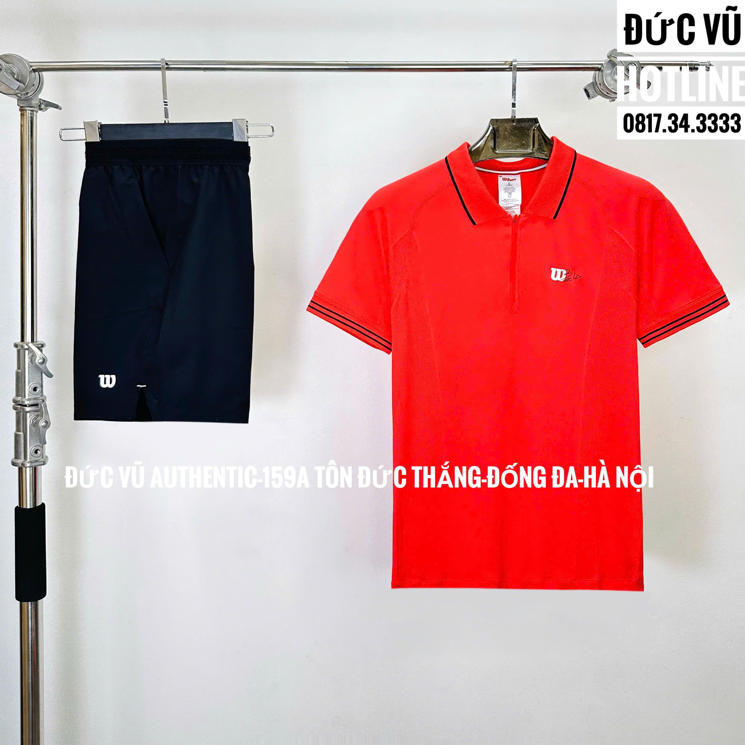 Set Thể Thao Nam Wilson Polo Đỏ - Quần Đen