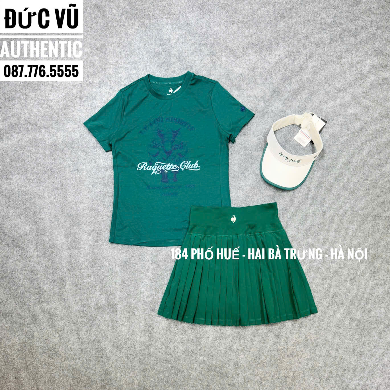 Set thể thao nữ Le Coq Sportif xanh lá Raquette Club