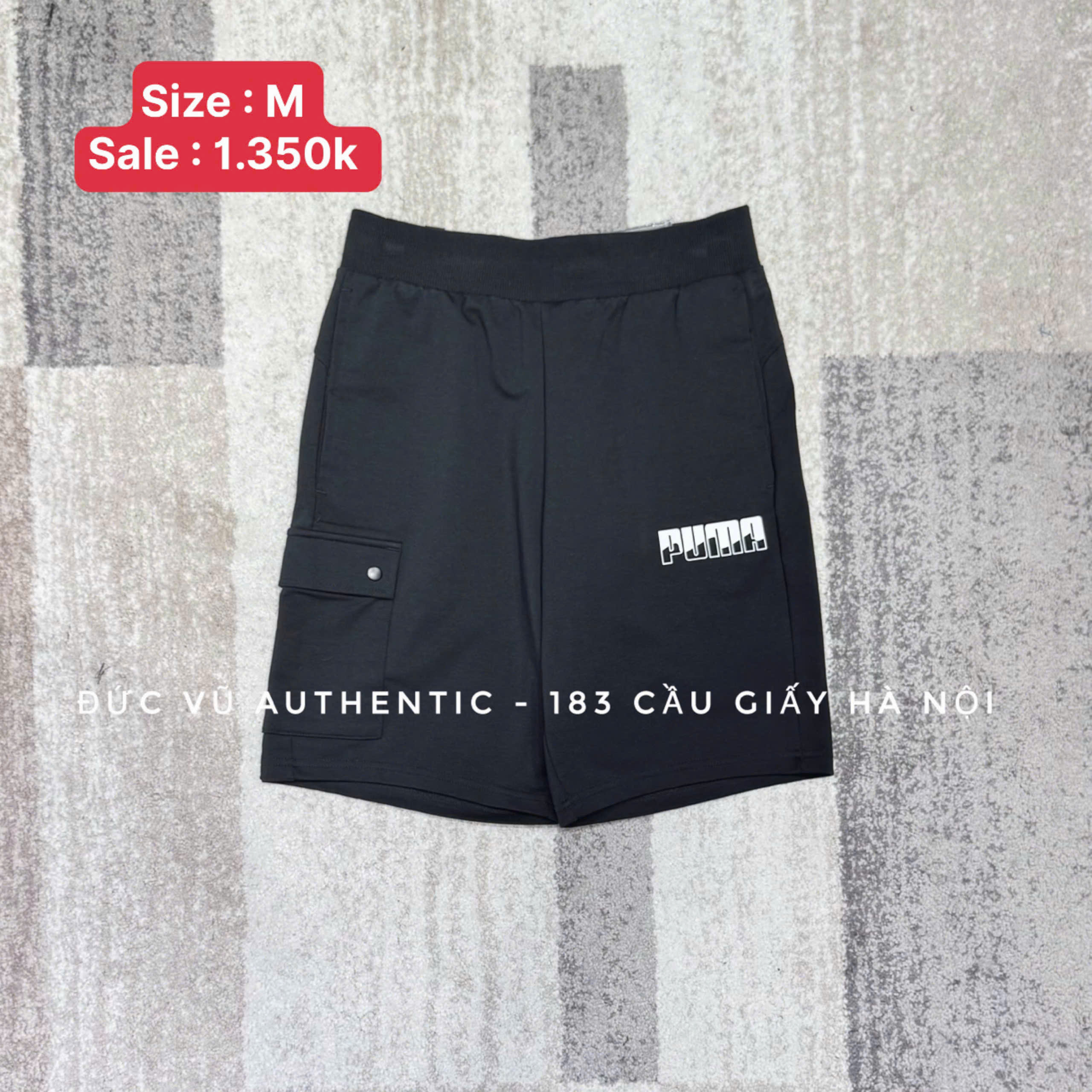 Quần Puma Utility Pocket Logo Black