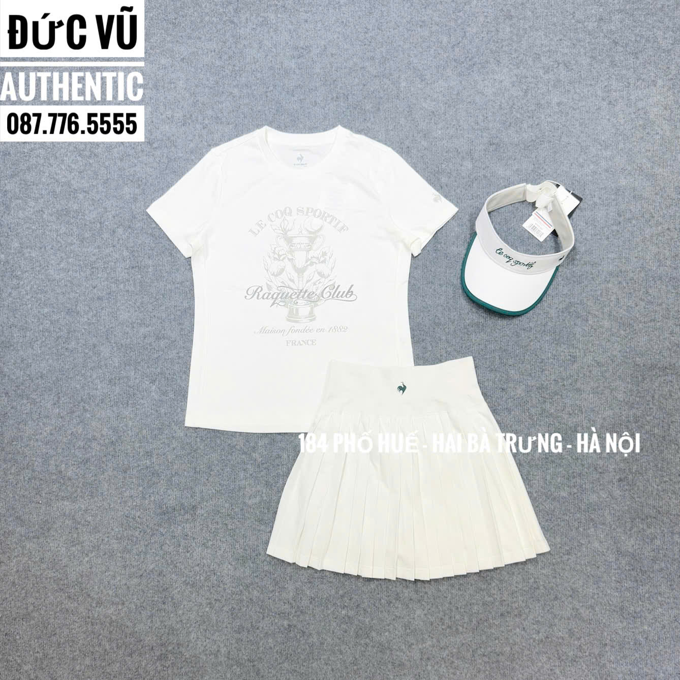 Set thể thao nữ Le Coq Sportif trắng Raquette Club