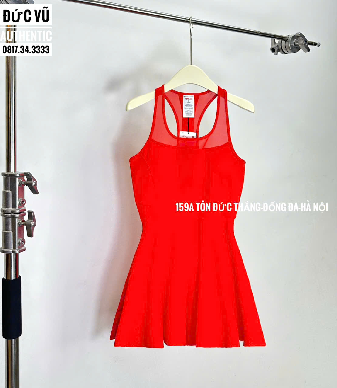 Đầm tennis nữ đỏ lưới lưng HEAD Court Power Dress
