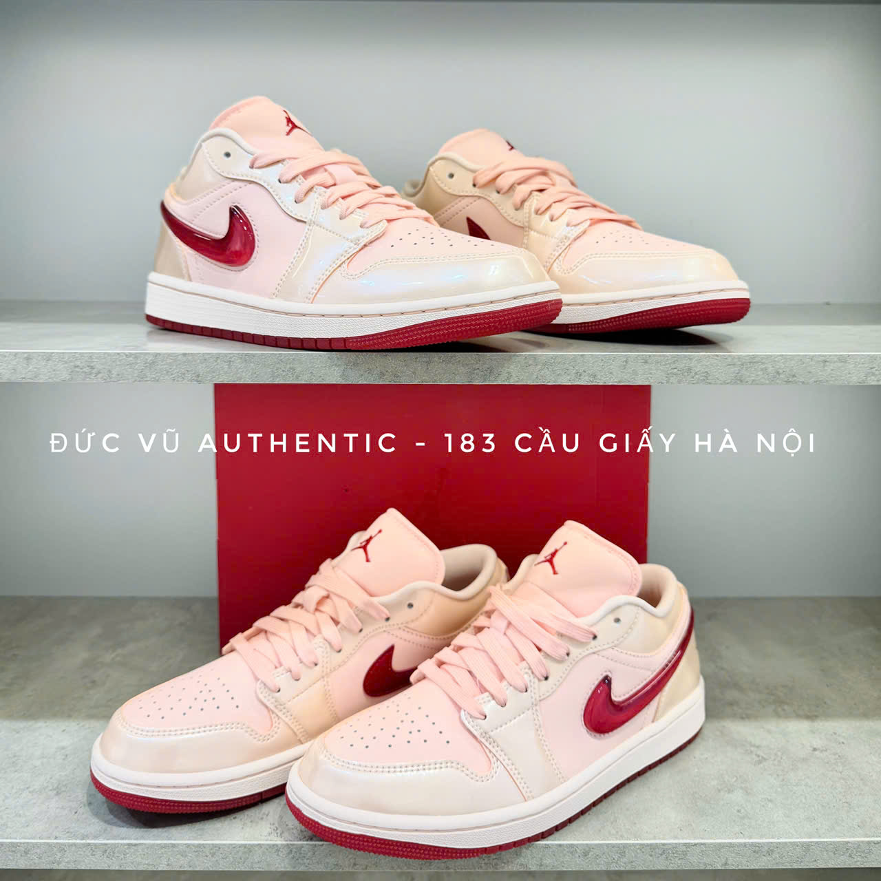 Nike Air Jordan 1 Low “Light Pink Red Patent”