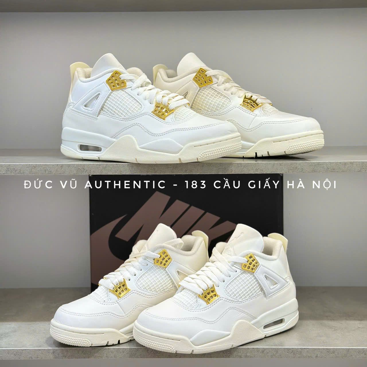Nike Air Jordan 4 Retro "White & Metallic Gold"