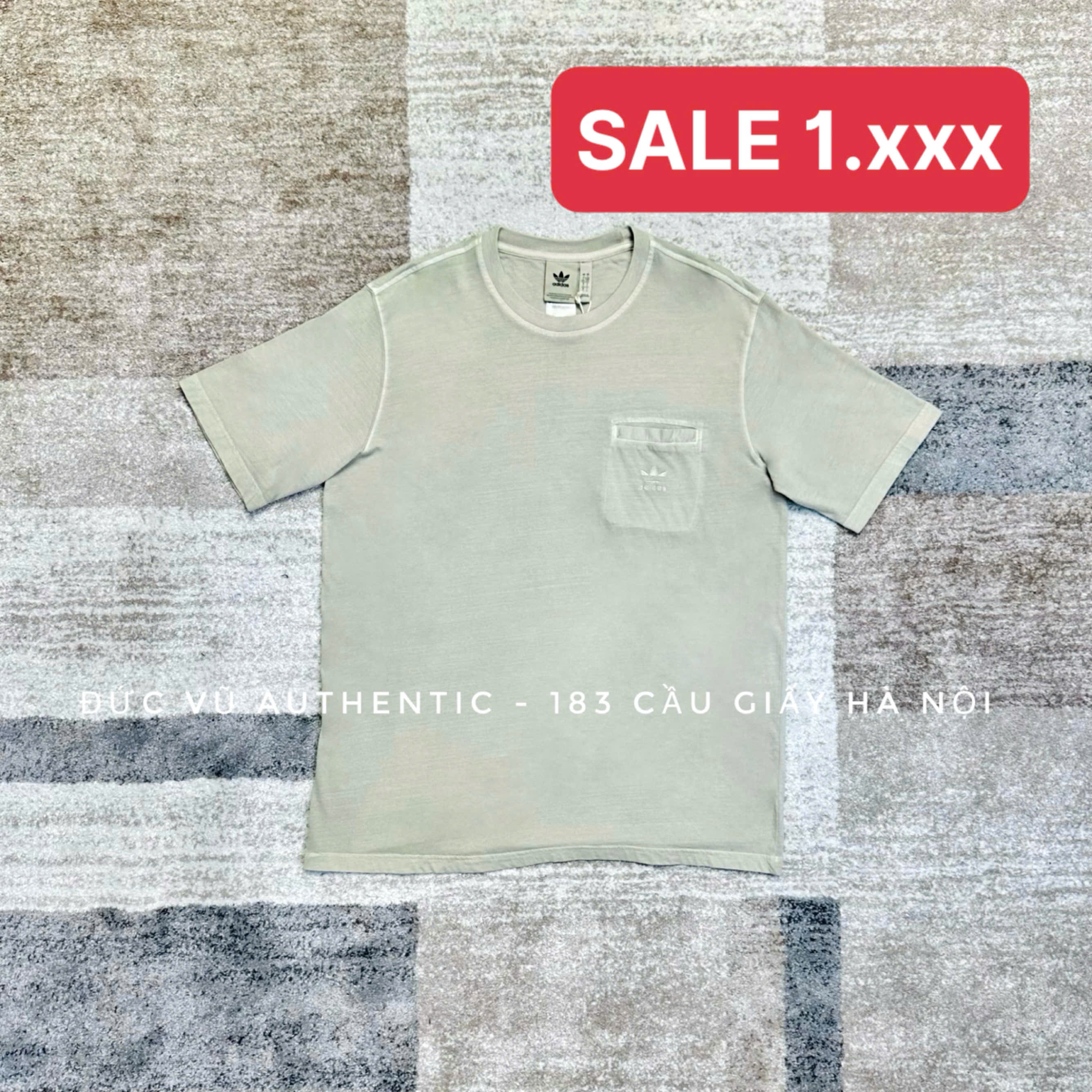Áo thun Adidas Originals Pocket Tee – Xanh ghi wash