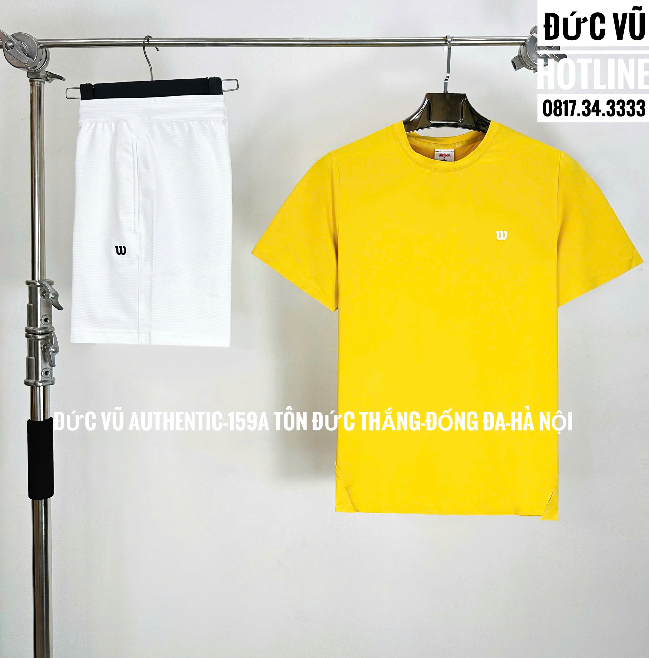 Set đồ tennis nam Wilson Performance Vàng Chanh & Trắng
