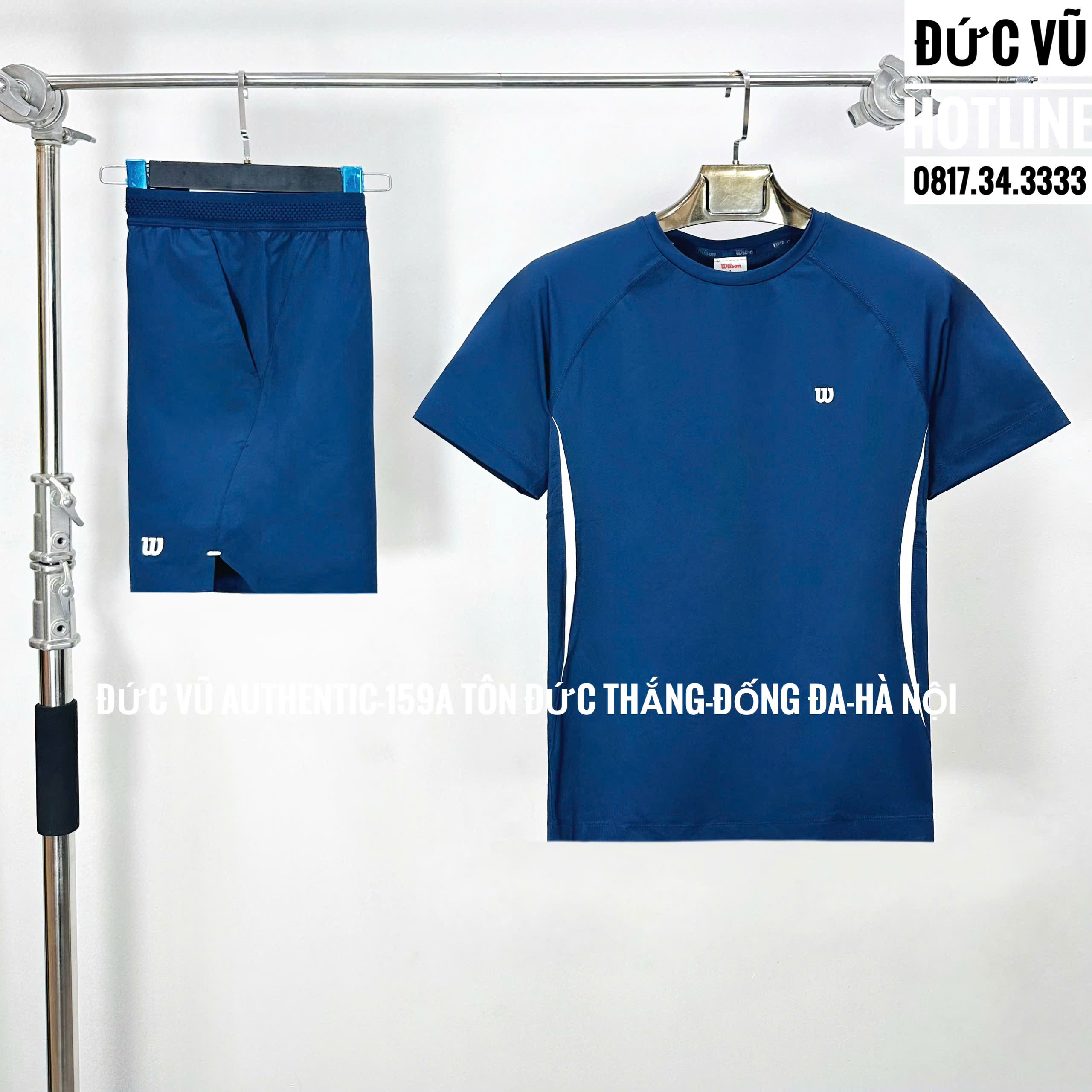 Set đồ tennis nam Wilson Performance Navy & White