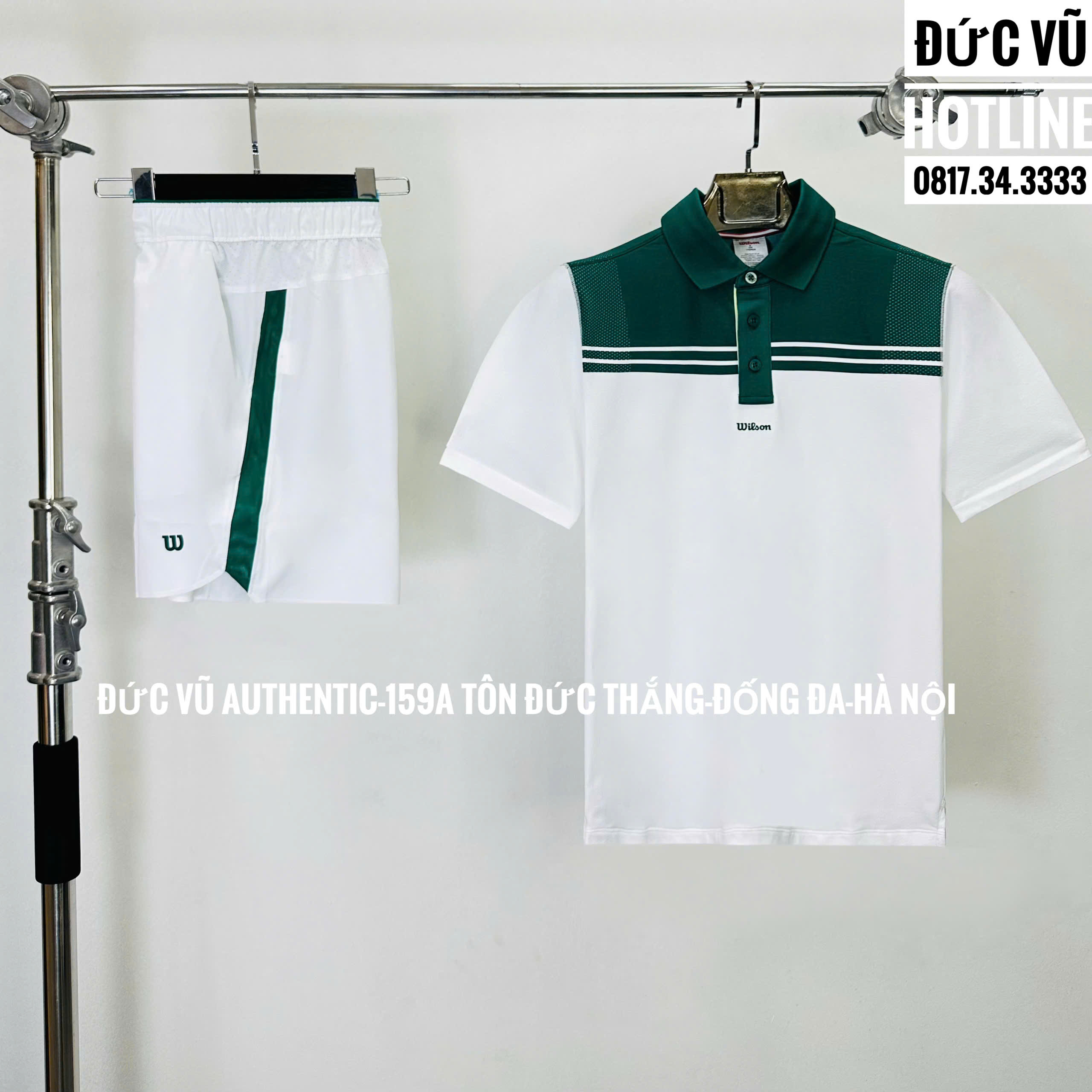 Set thể thao nam Wilson phối sọc xanh rêu