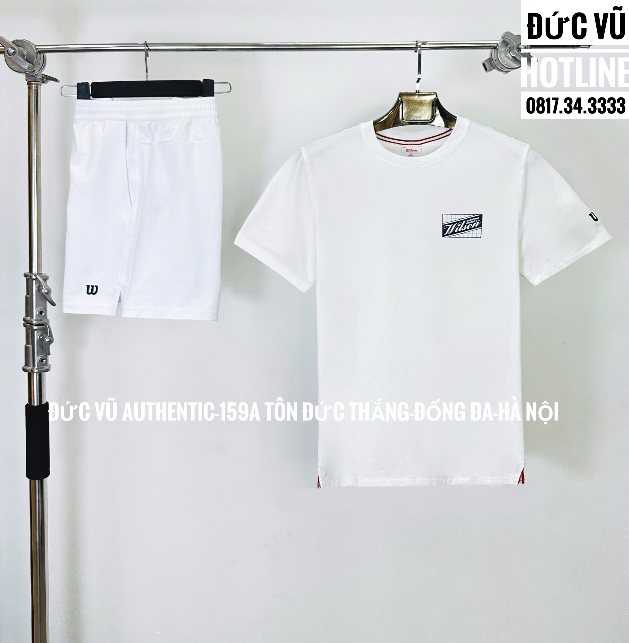 Set thể thao nam Wilson basic trắng tối giản