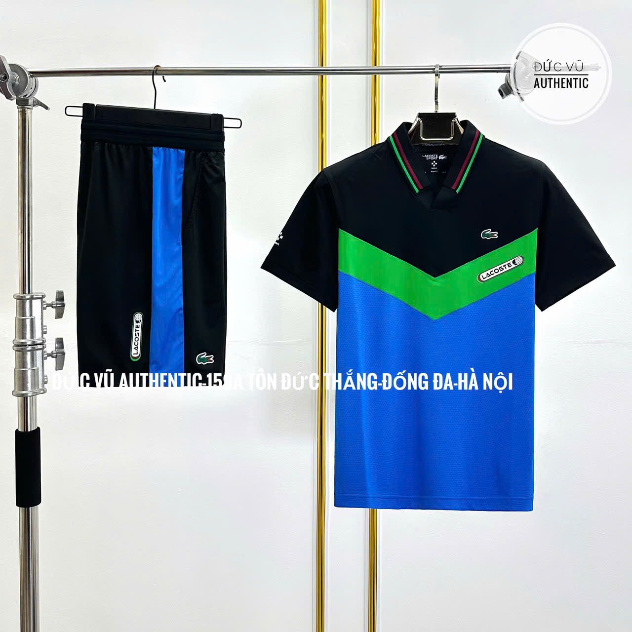 Set Lacoste Polo Xanh Đen Thể Thao