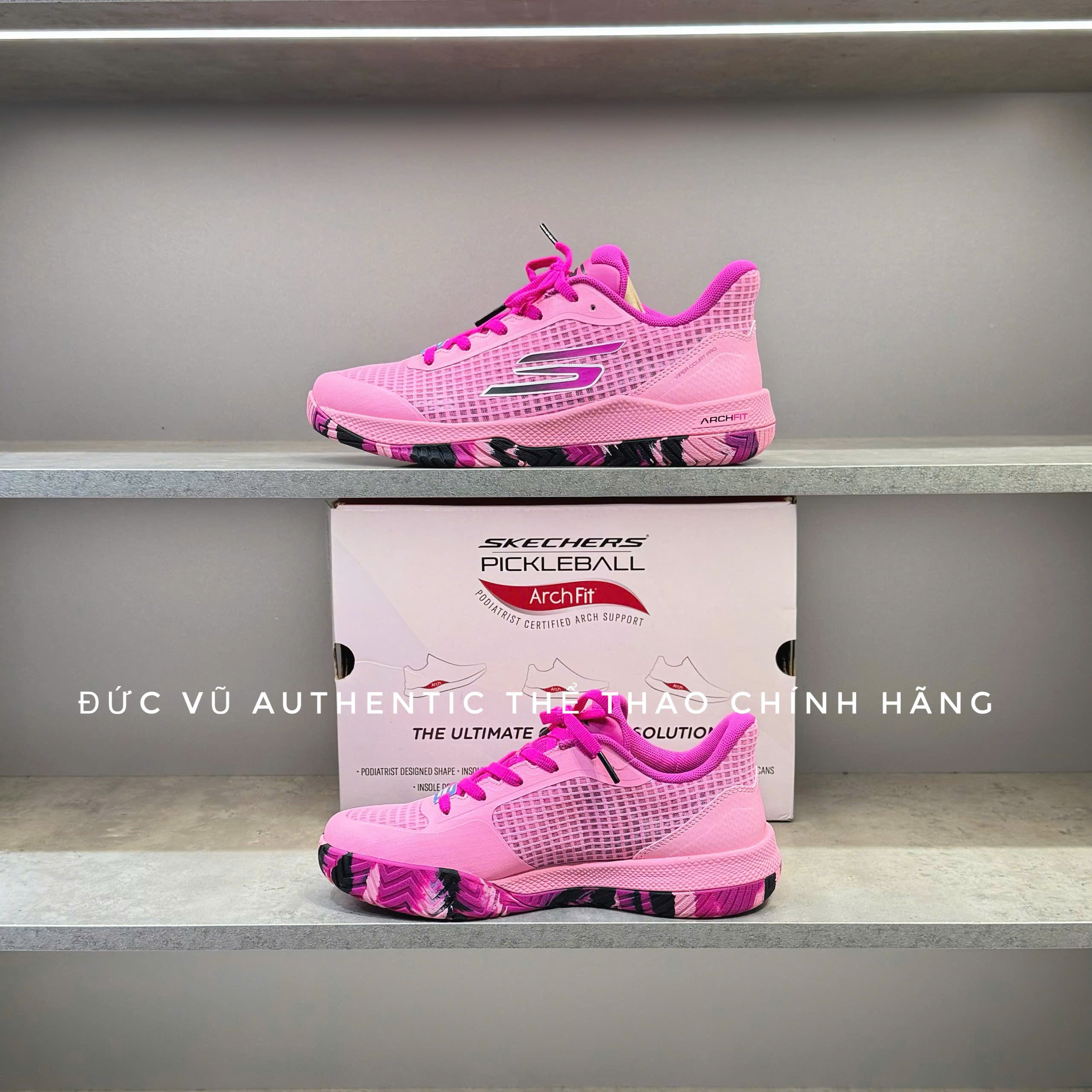 Giày Pickleball Skechers Arch Fit Hồng