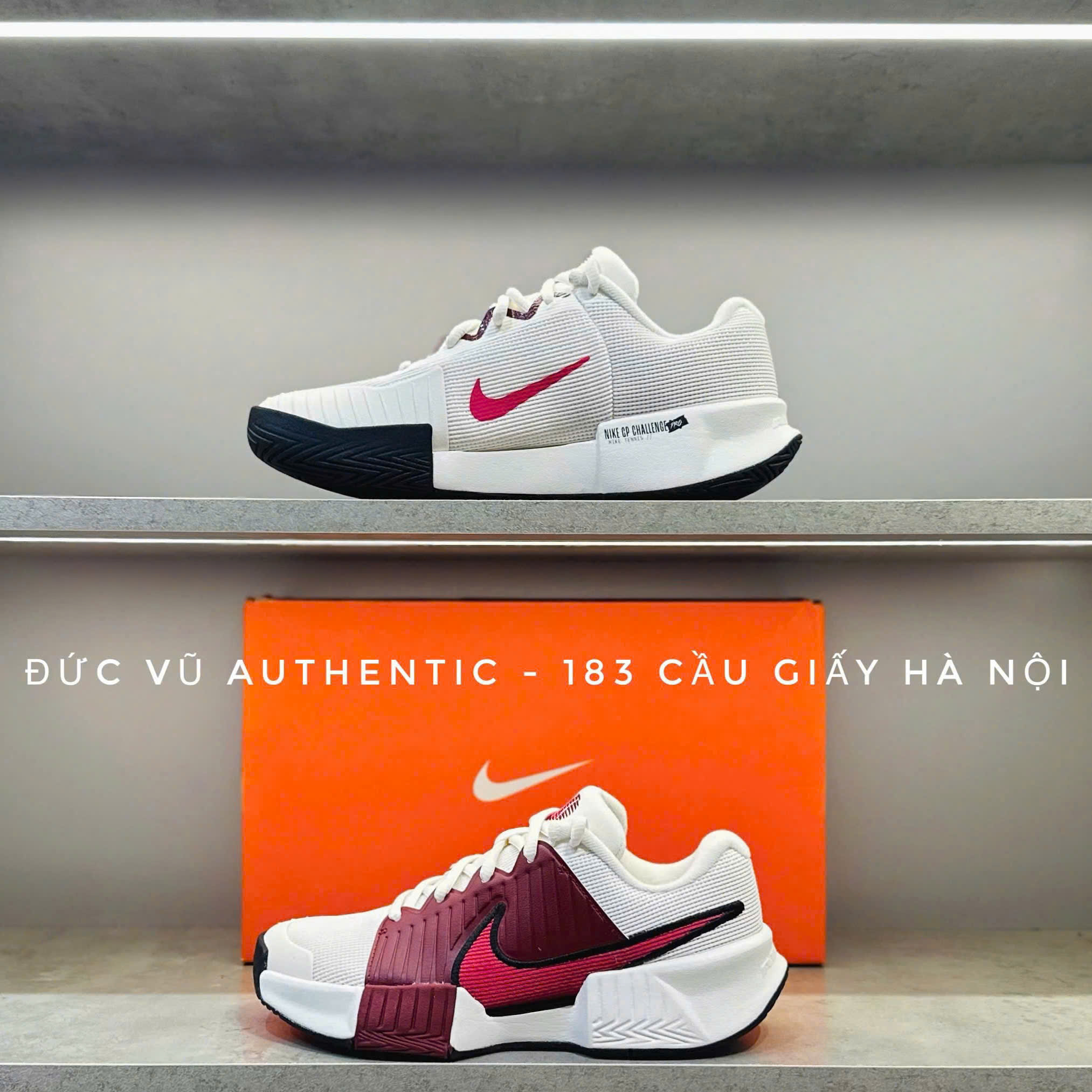 Giày tennis NikeCourt Zoom Vapor 11 Premium White/Burgundy