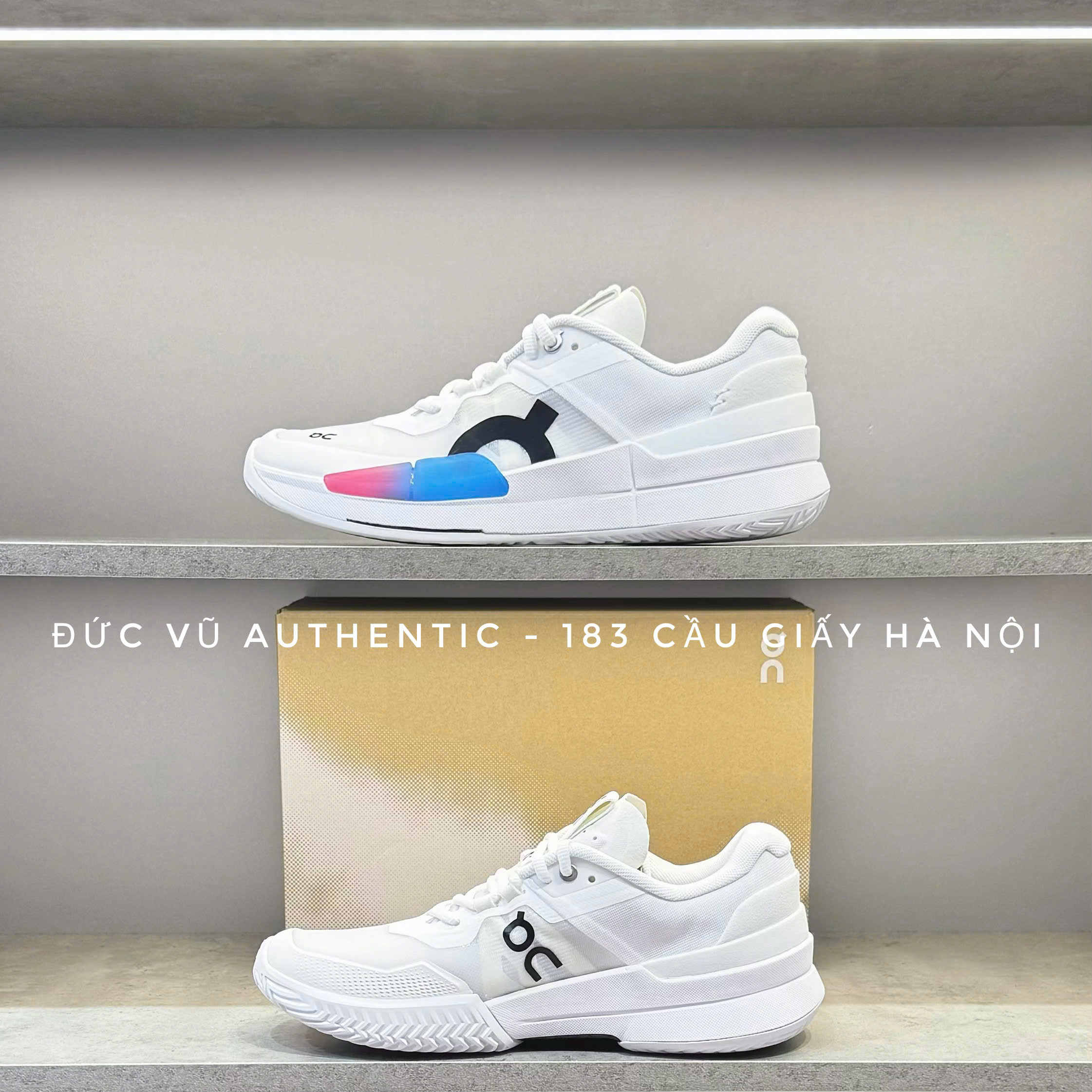 On The Roger Pro – White Black Gradient Toe (Blue-Pink Edition)