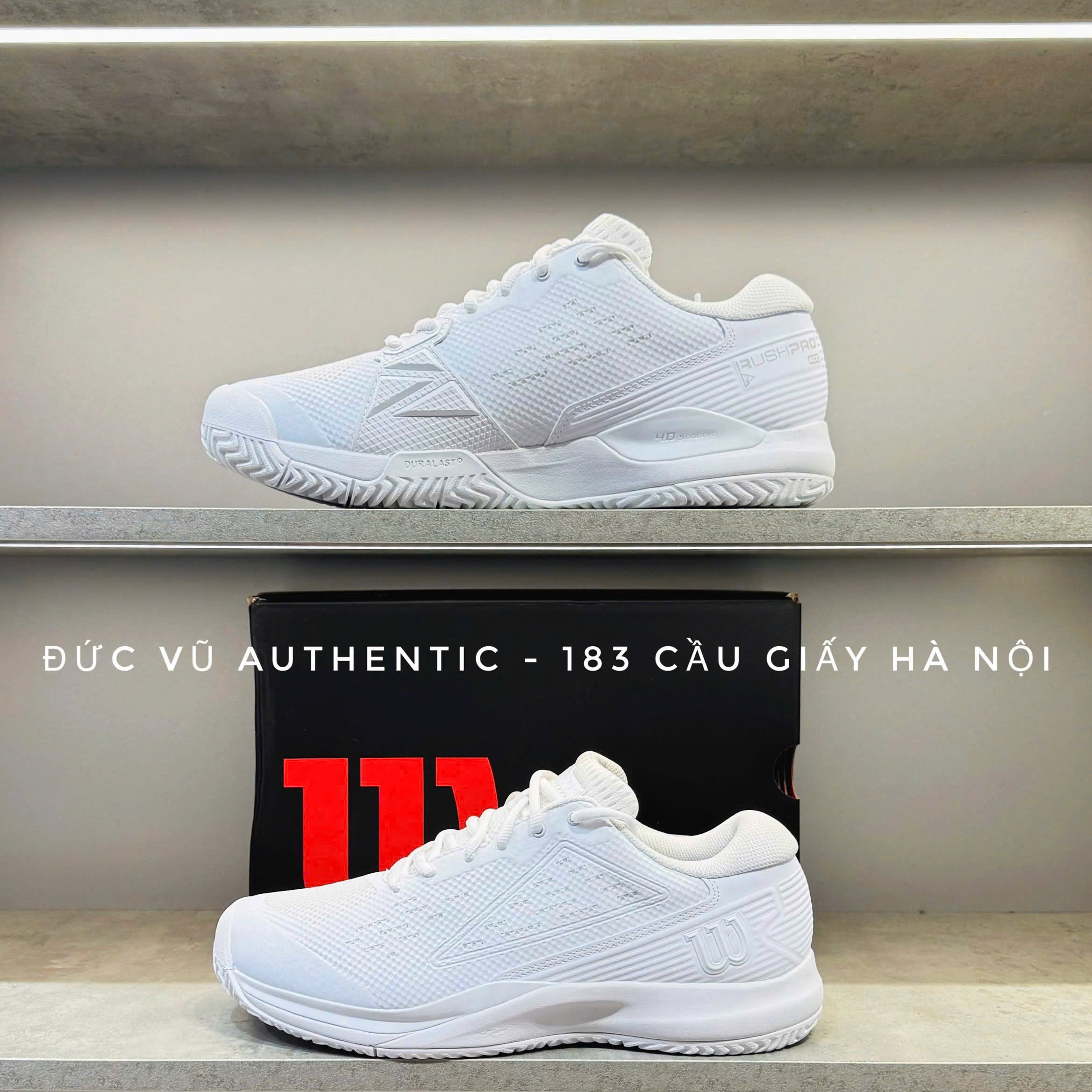 Giày Tennis Wilson Rush Pro 4.0 All White