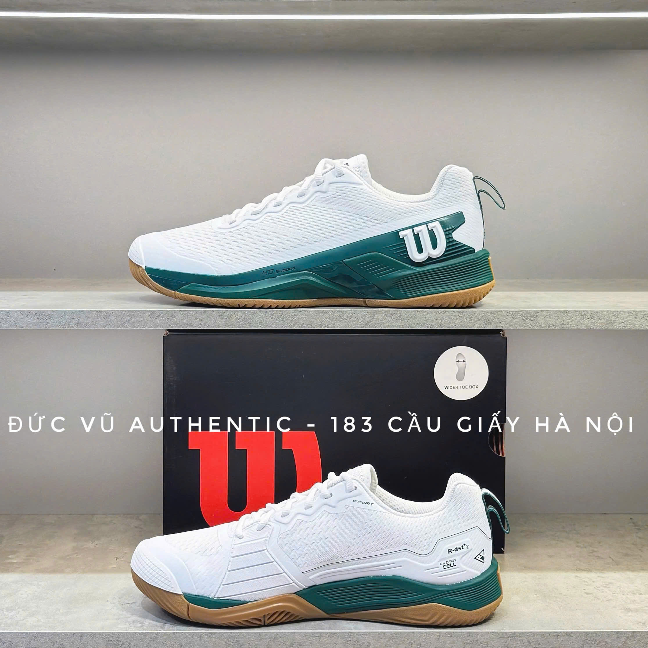Wilson Rush Pro Ace White Green Gum Sole
