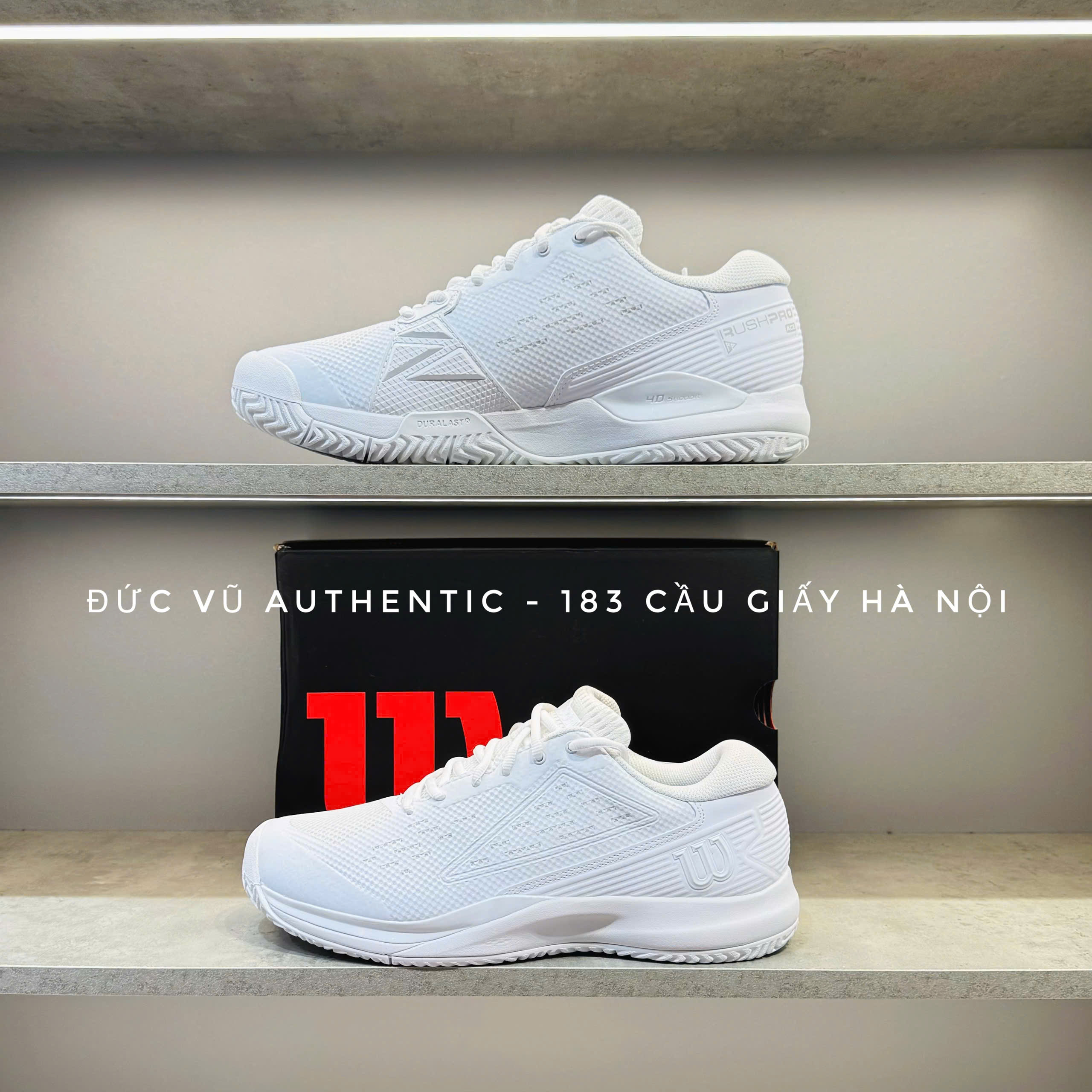 Giày Tennis Wilson Rush Pro 4.0 All White