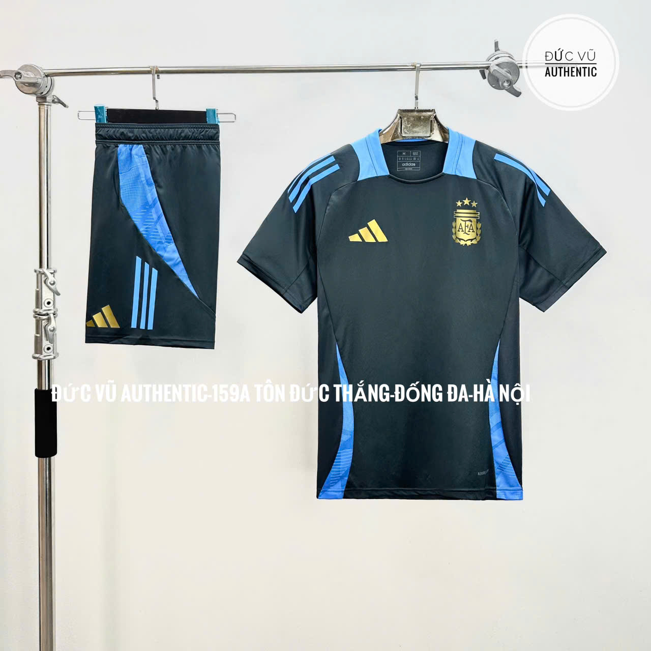 Set thể thao Argentina đen phối xanh vàng