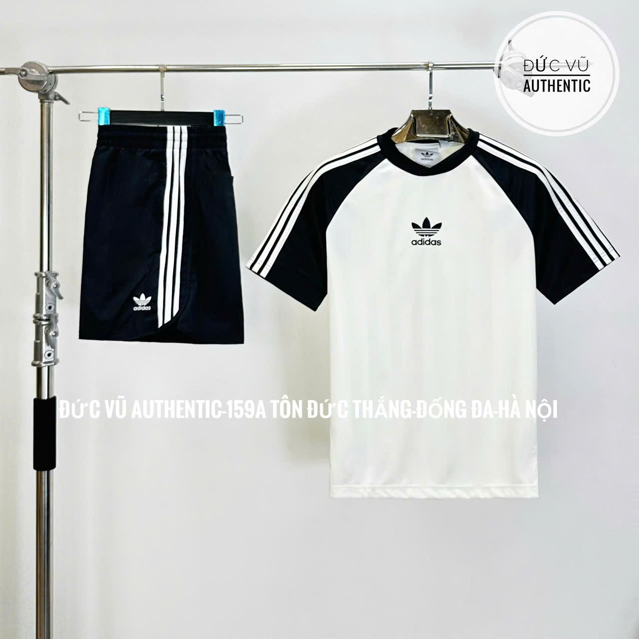 Set thể thao Adidas basic trắng đen