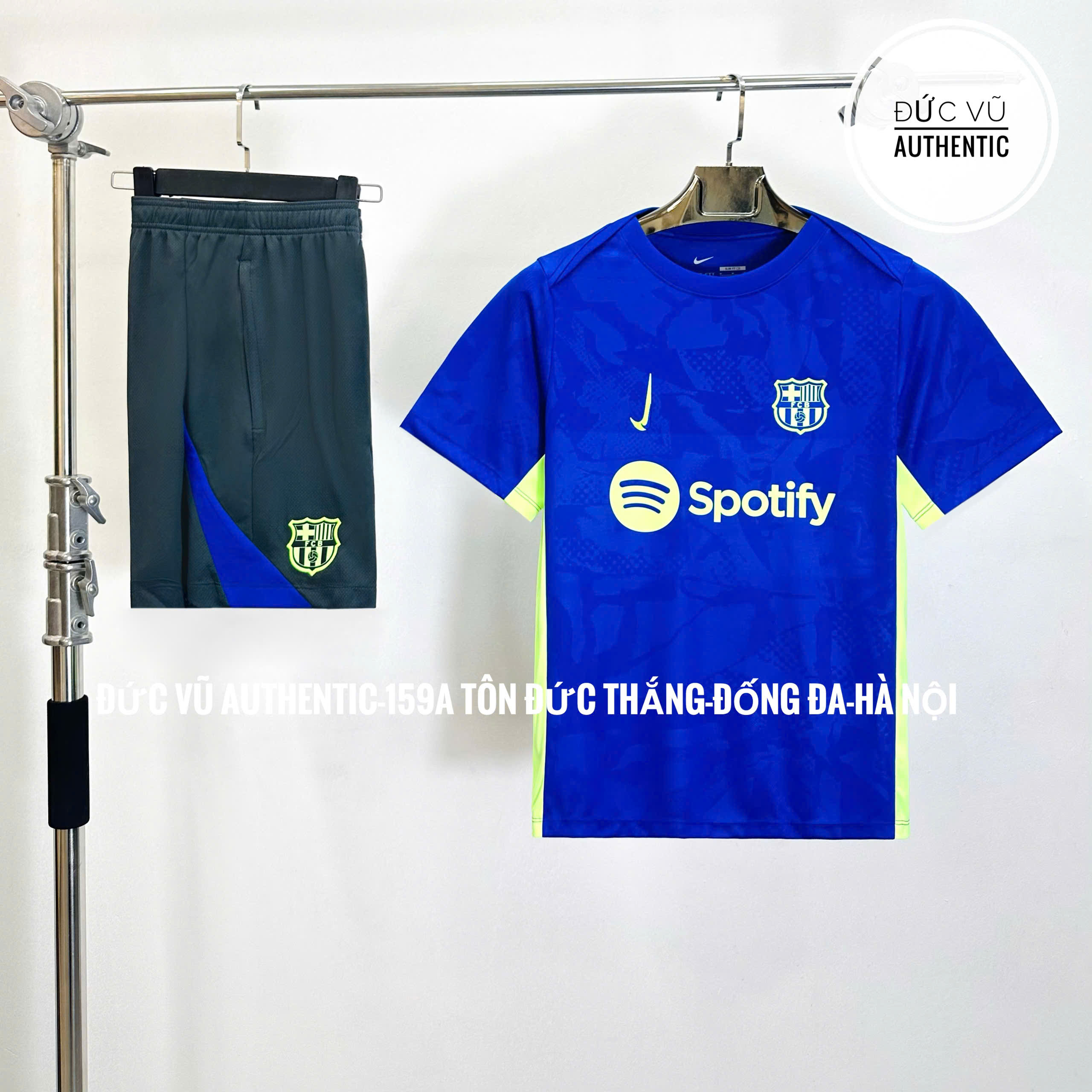 Set thể thao Barcelona xanh dương phối xám Nike
