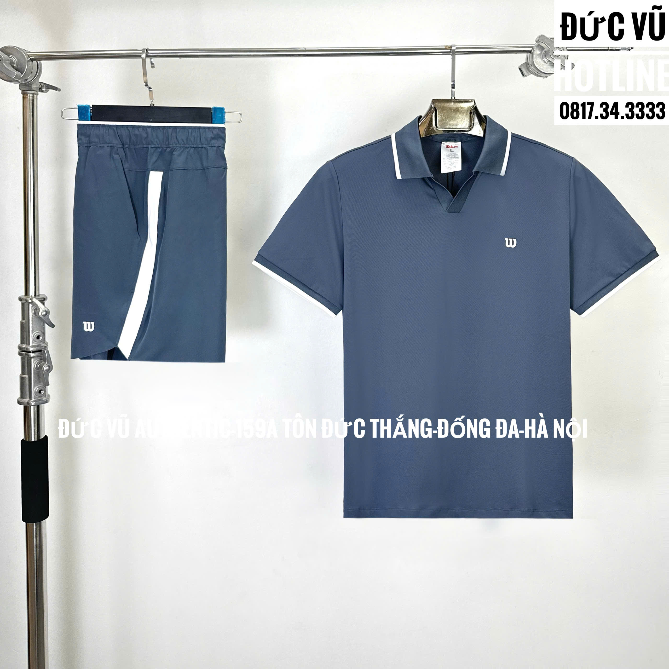 Set Polo Thể Thao Wilson Nam Xanh Navy