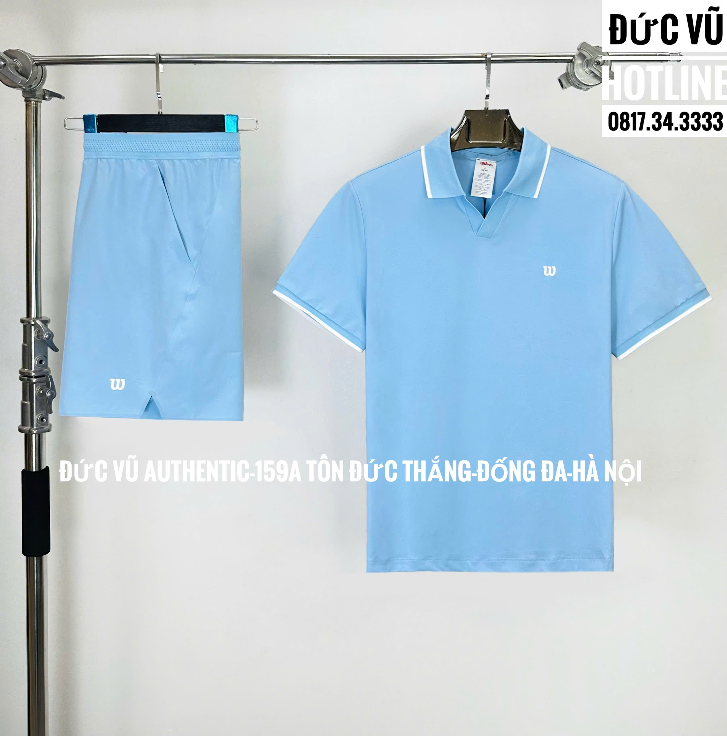 Set Polo Thể Thao Wilson Nam Xanh Baby Full Set