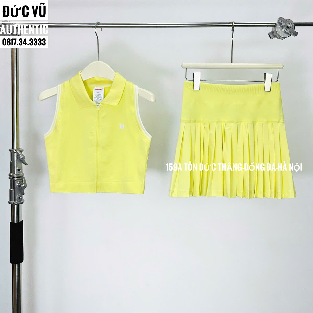 Set váy tennis Wilson vàng pastel không tay
