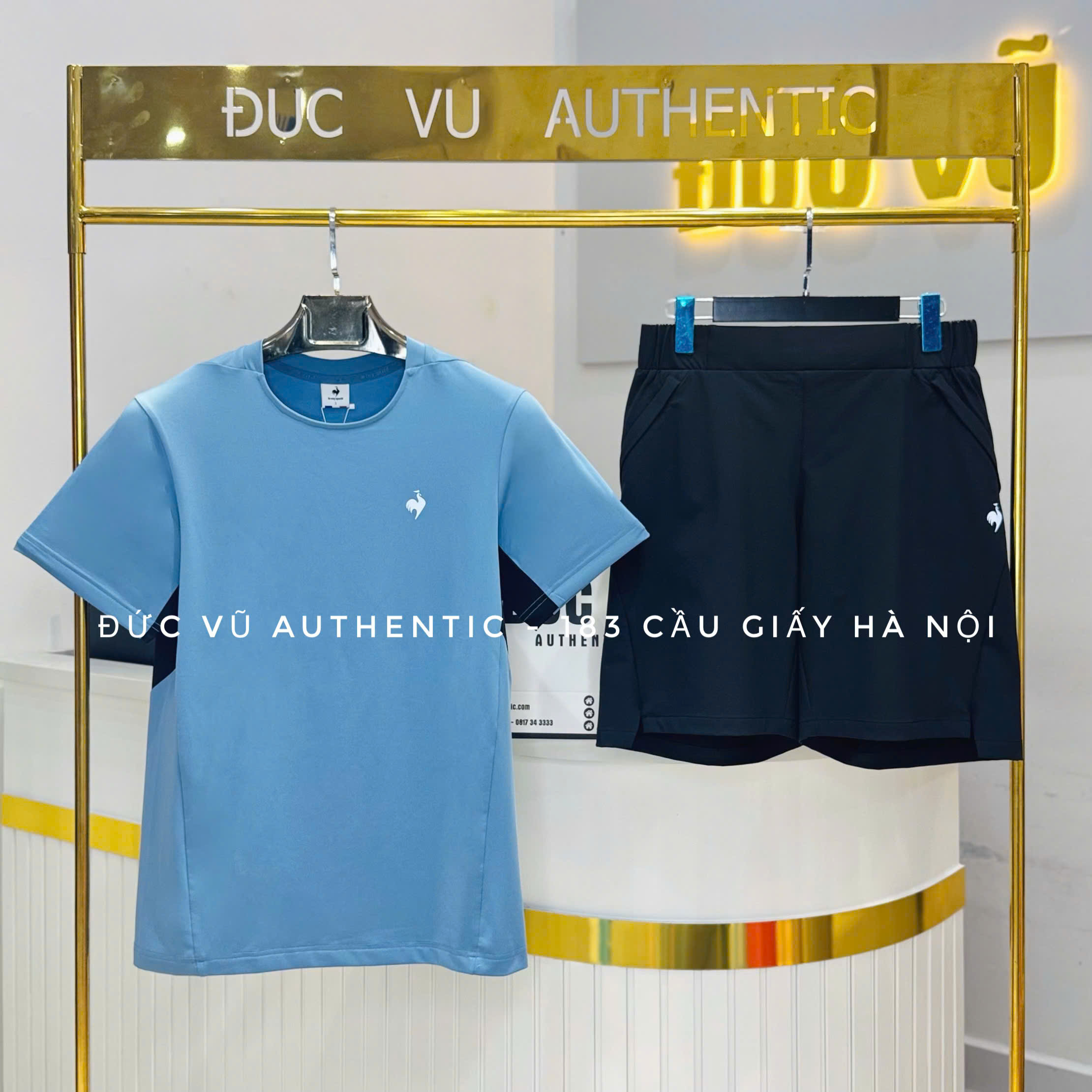 Set Le Coq Sportif Xanh Đen Basic