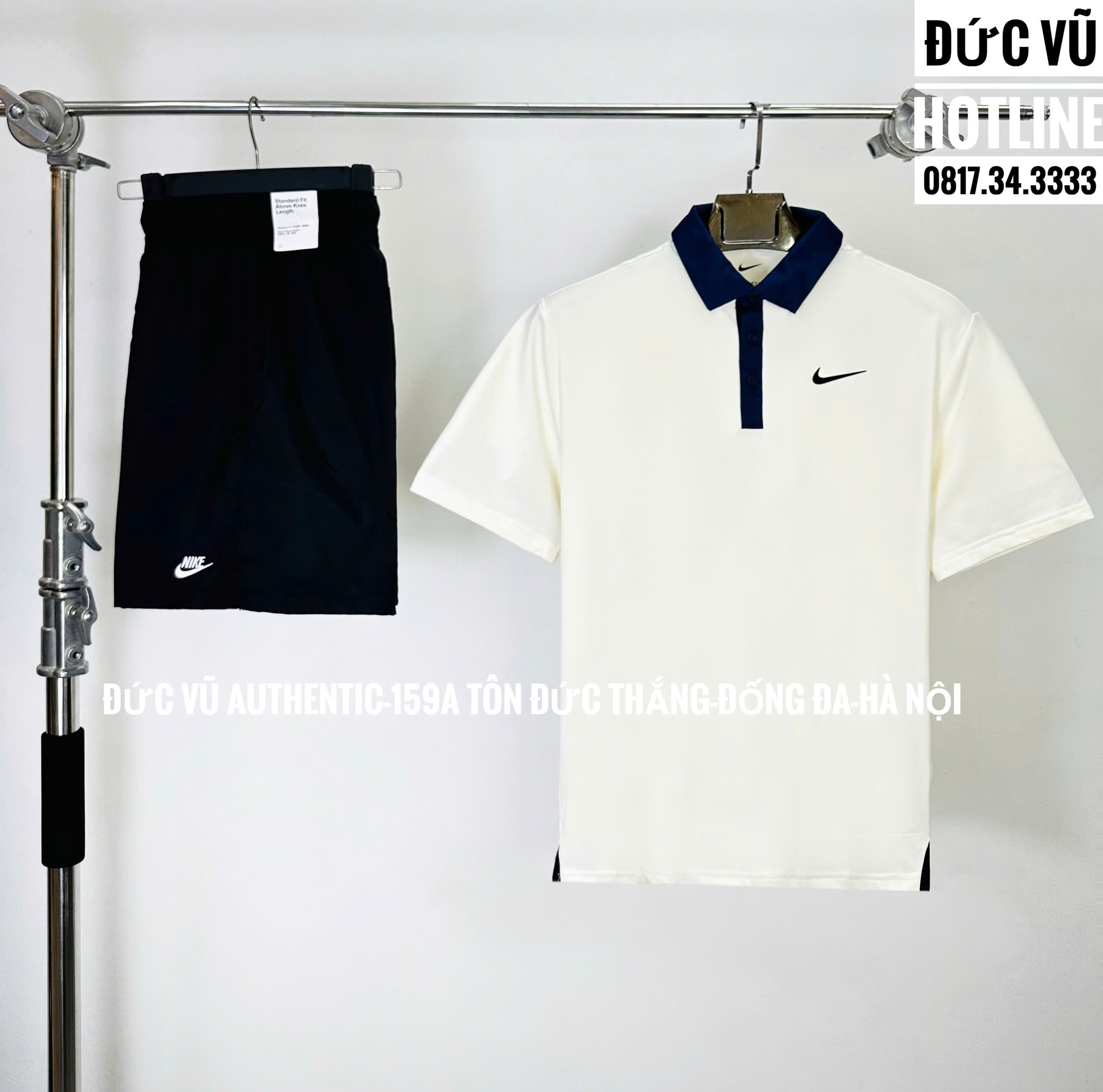 Set Nike Polo Trắng Đen Thanh Lịch