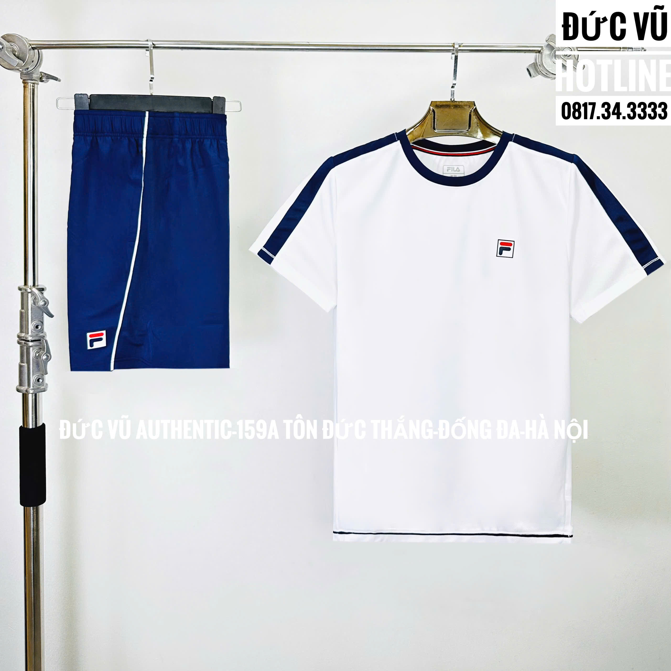Set Fila Trắng Xanh Navy Thể Thao